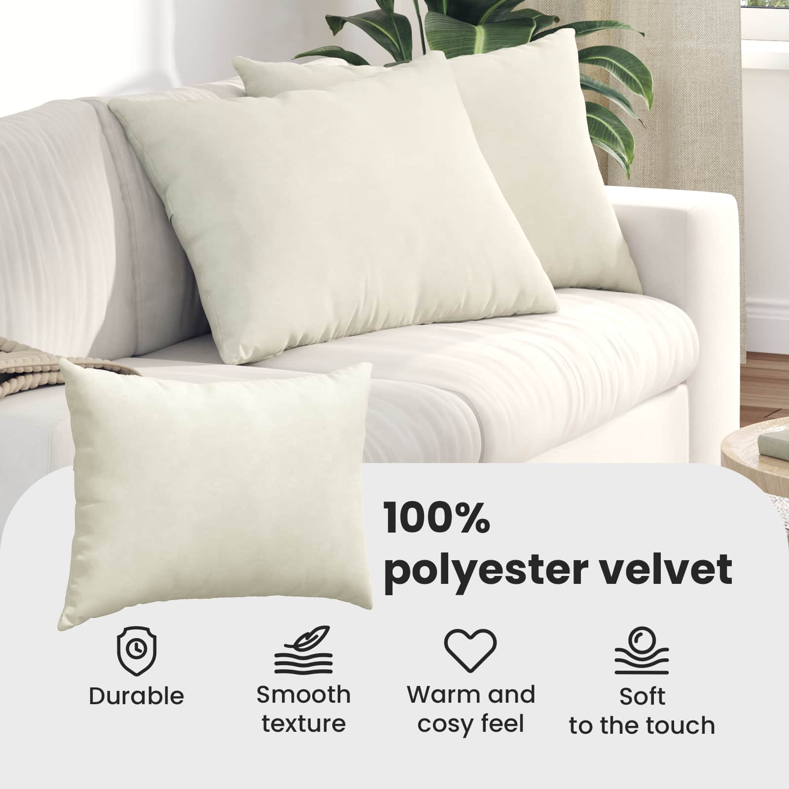 Sofa Pagalvės 2 pcs Kreminė 70 x 50 cm Kordūrinis audinys