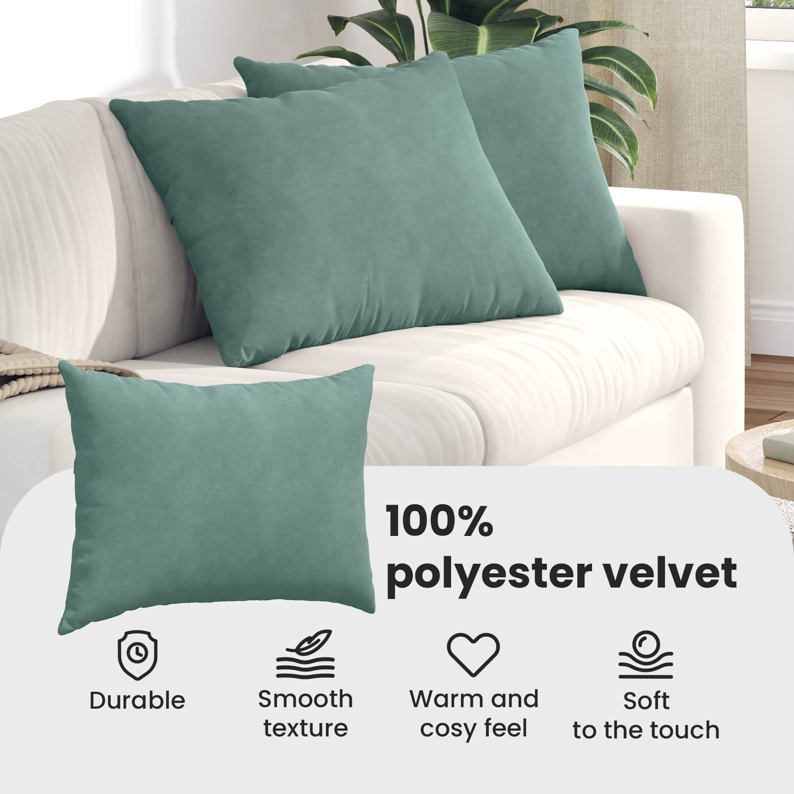 Sofa Pagalvės 2 pcs Jūrinė žalia 70 x 50 cm Kordūrinis audinys
