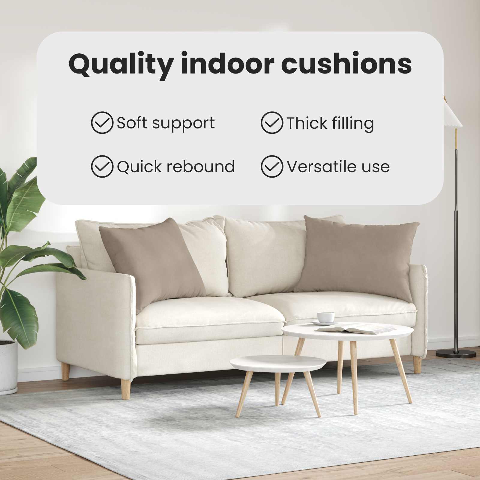 Sofa Pagalvės 2 pcs Taupe 70 x 50 cm audinys