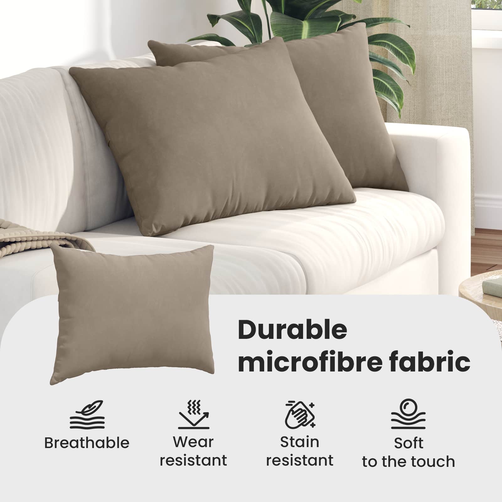 Sofa Pagalvės 2 pcs Taupe 70 x 50 cm audinys