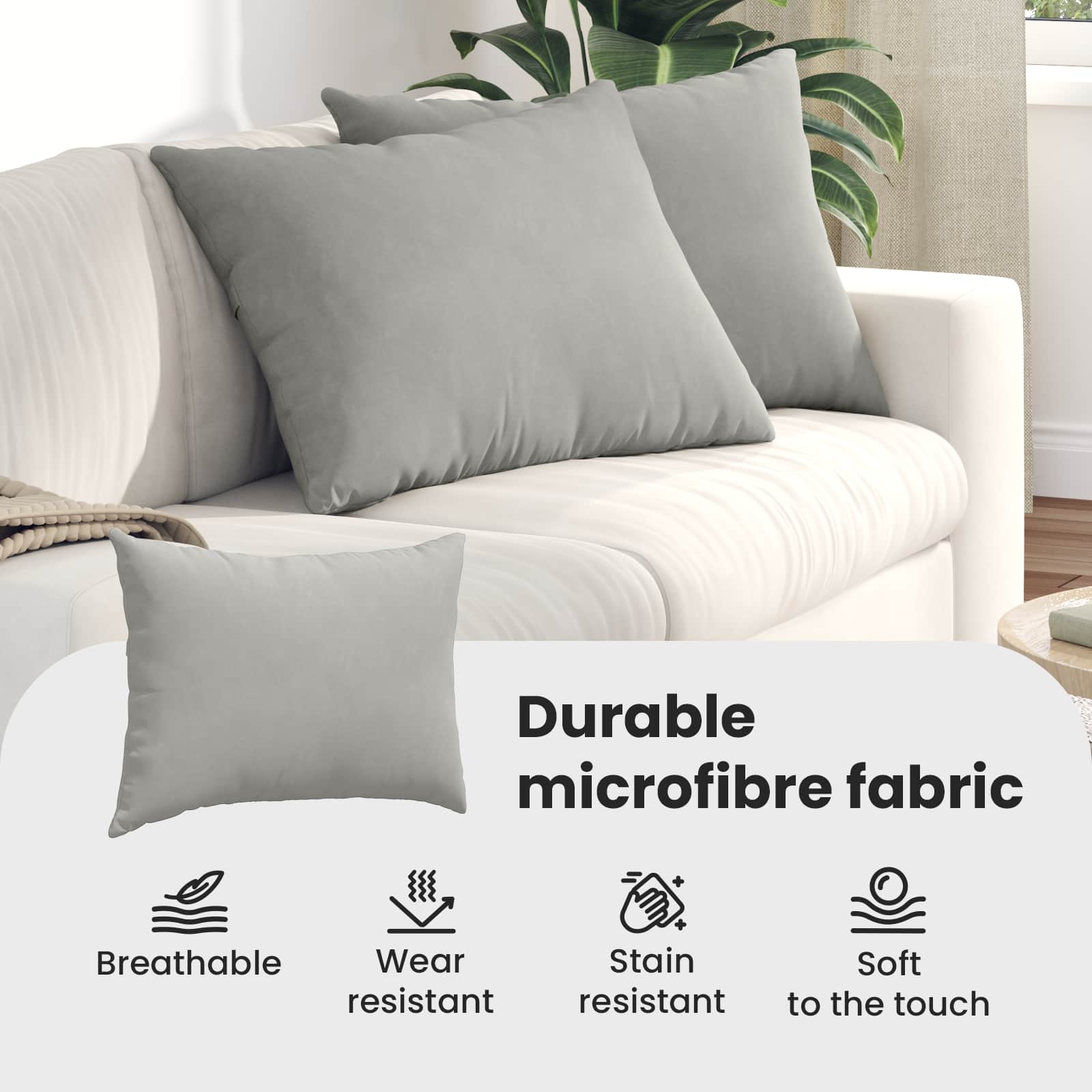 Sofa Pagalvės 2 pcs Šviesiai pilka 70 x 50 cm audinys