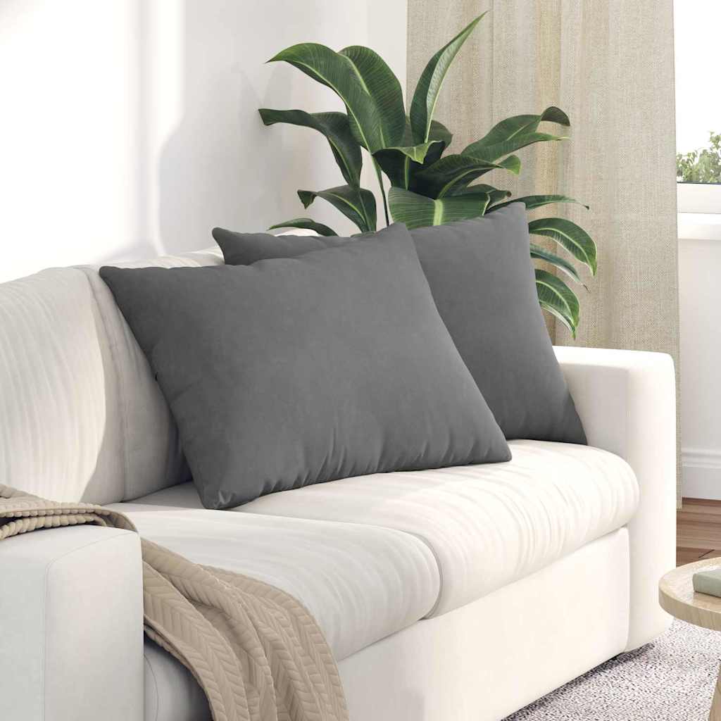 Sofa Pagalvės 2 pcs Tamsiai pilka 70 x 50 cm audinys