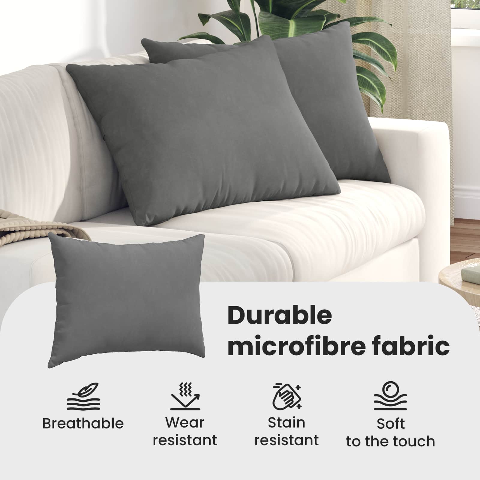 Sofa Pagalvės 2 pcs Tamsiai pilka 70 x 50 cm audinys