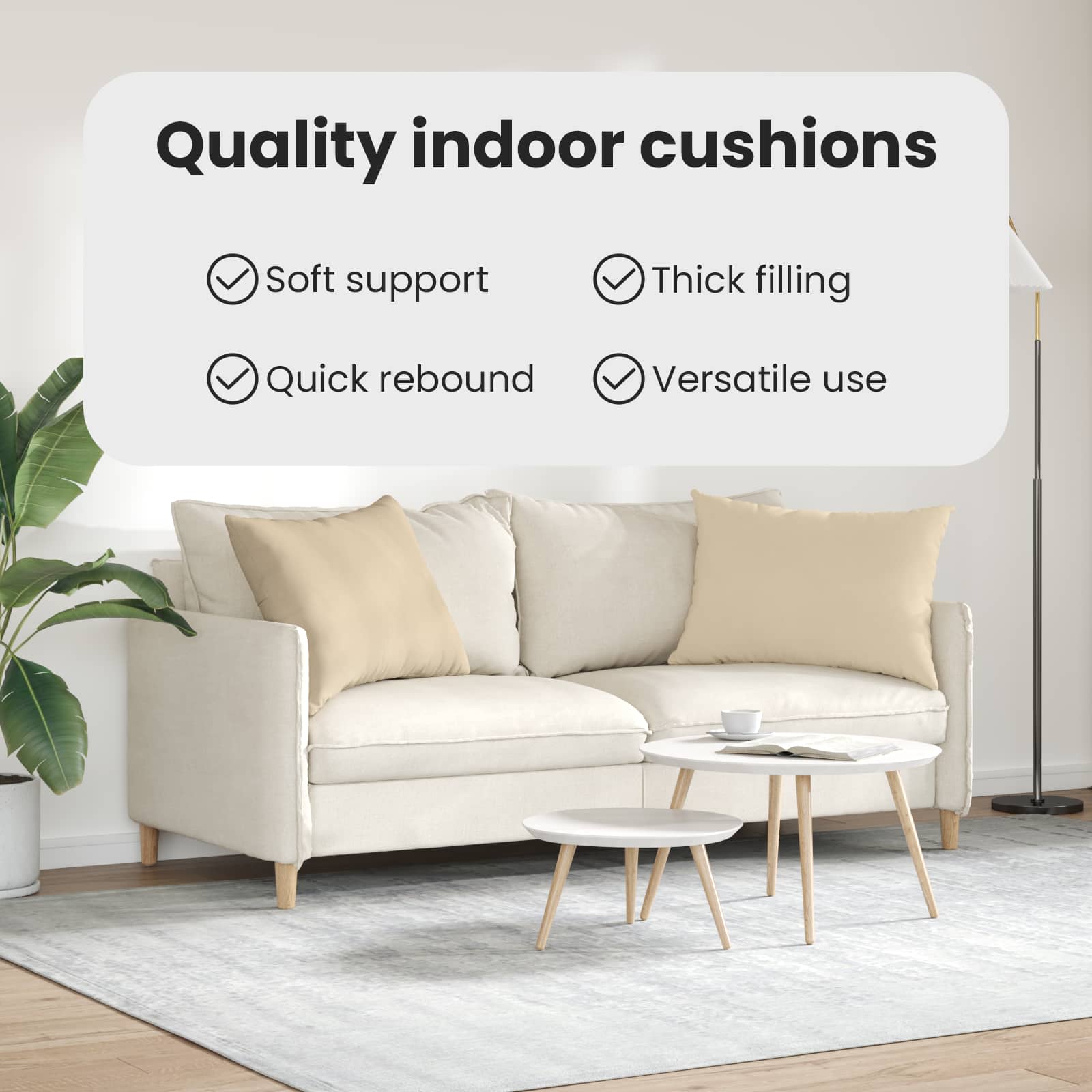 Sofa Pagalvės 2 pcs Kreminė 70 x 50 cm audinys