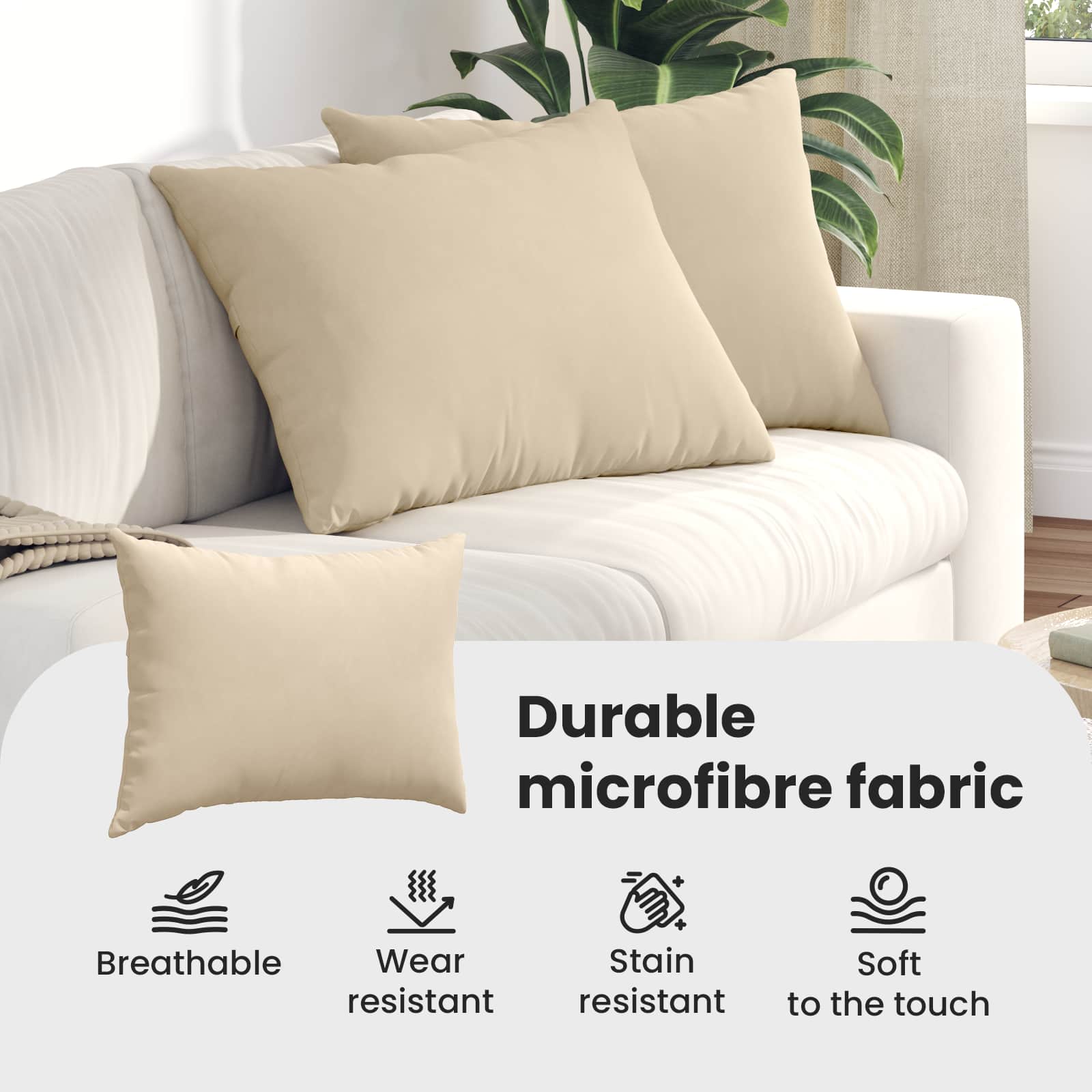 Sofa Pagalvės 2 pcs Kreminė 70 x 50 cm audinys