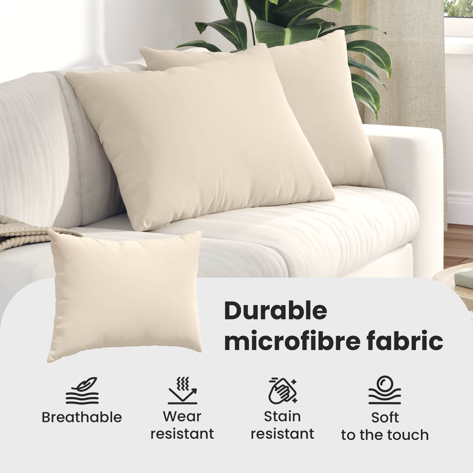 Sofa Pagalvės 2 pcs Smėlio 70 x 50 cm audinys