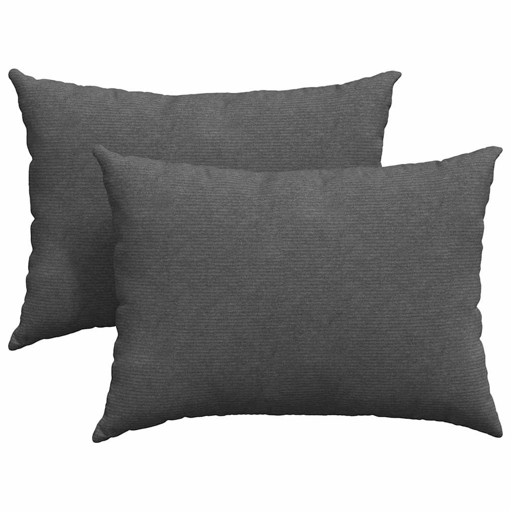 Sofa Cushions 2 pcs Dark Grey 70 x 50 cm Corduroy