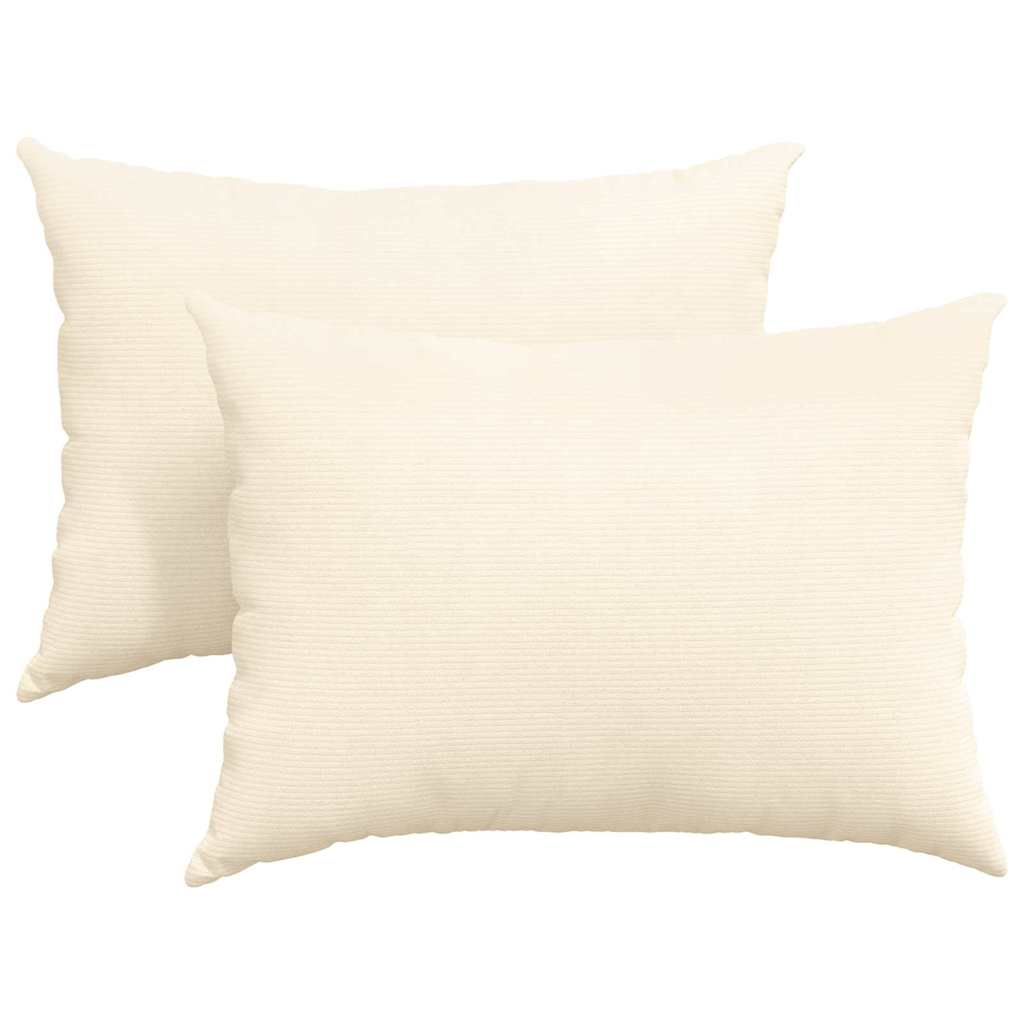 Sofa Pagalvės 2 pcs Kreminė 70 x 50 cm Kordūrinis audinys