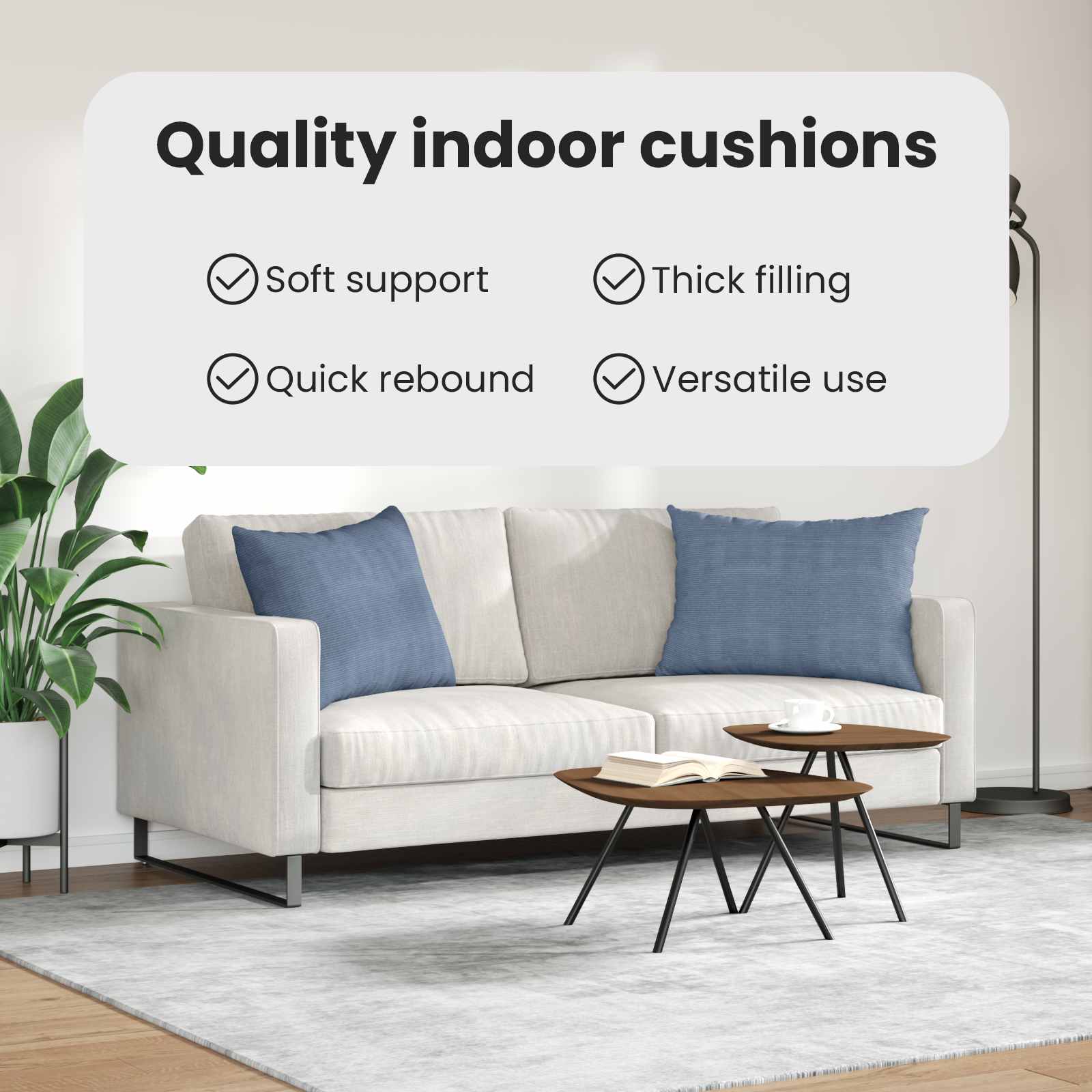 Sofa Pagalvės 2 pcs Mėlyna 70 x 50 cm Kordūrinis audinys