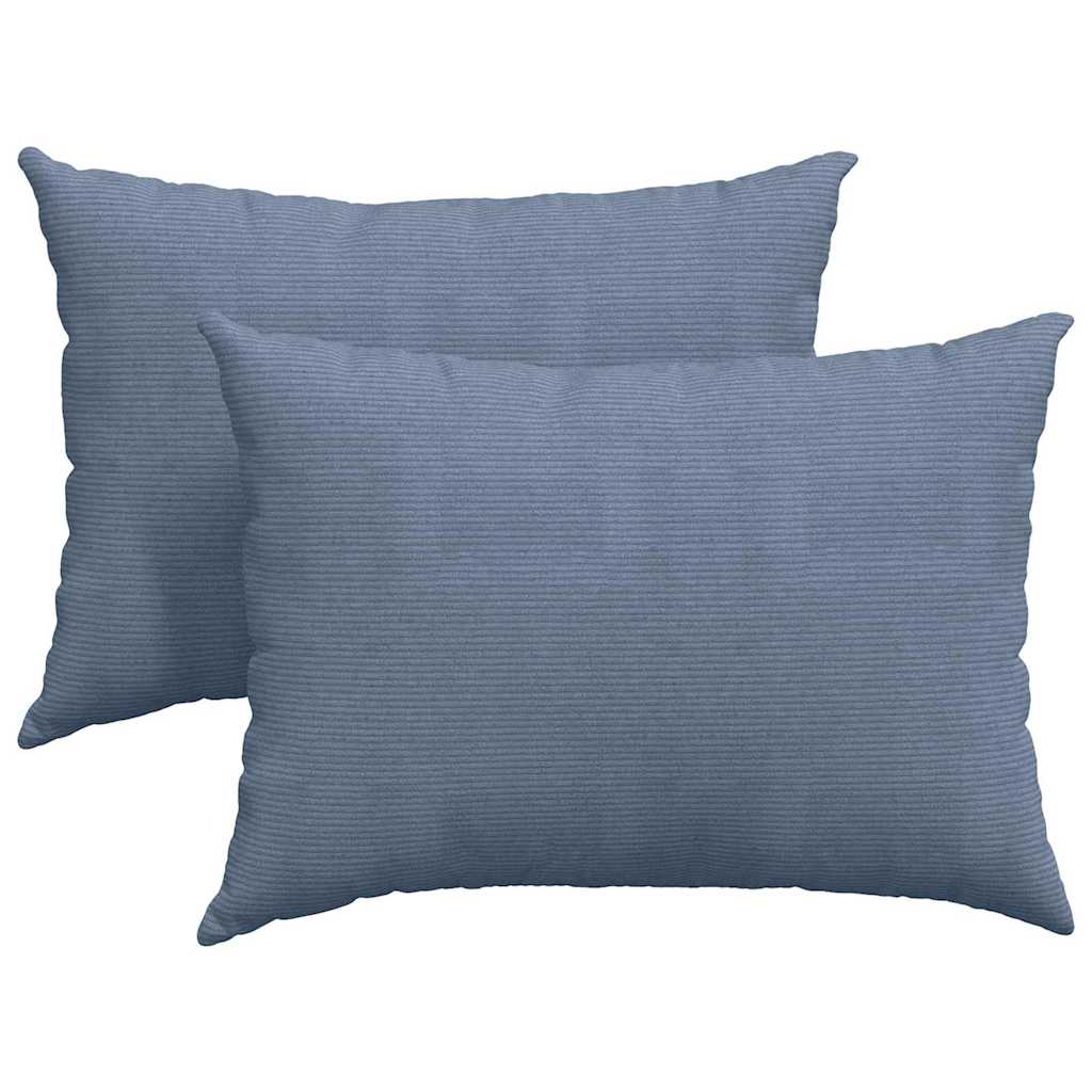 Sofa Pagalvės 2 pcs Mėlyna 70 x 50 cm Kordūrinis audinys