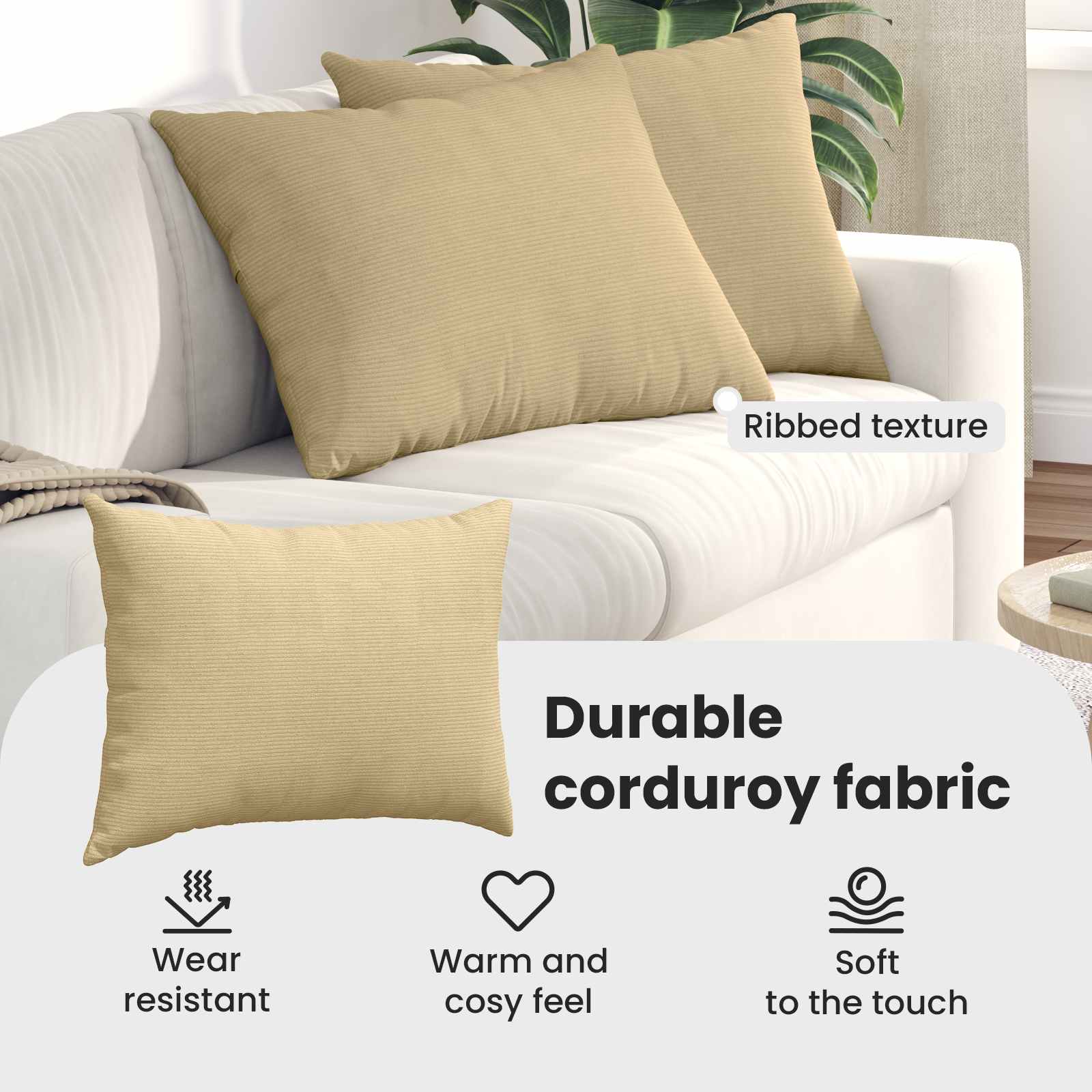 Sofa Pagalvės 2 pcs Pilkai žalia 70 x 50 cm Kordūrinis audinys