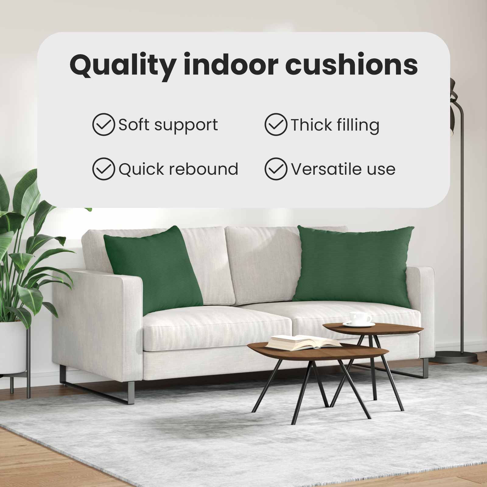 Sofa Pagalvės 2 pcs Tamsiai žalia 70 x 50 cm Kordūrinis audinys