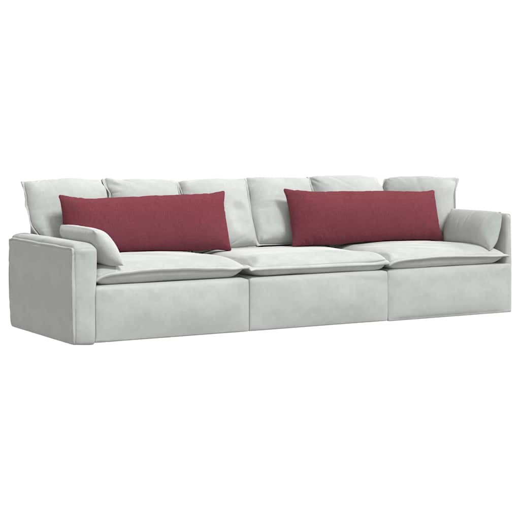 Sofa Cushions 2 pcs Wine red 120 x 40 cm fabric