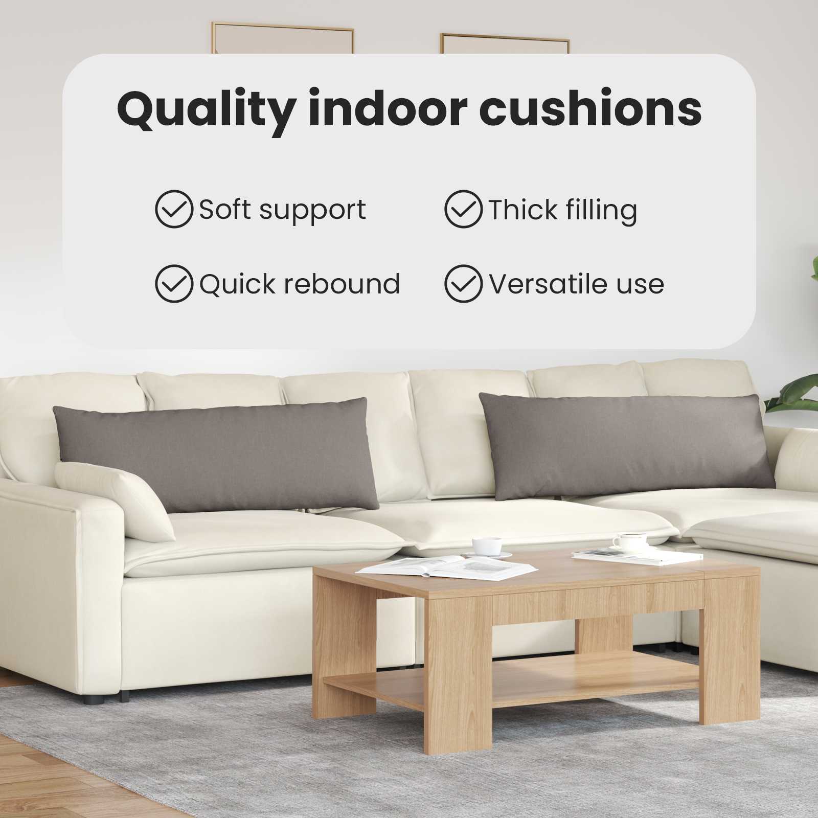 Sofa Pagalvės 2 pcs Taupe 120 x 40 cm audinys