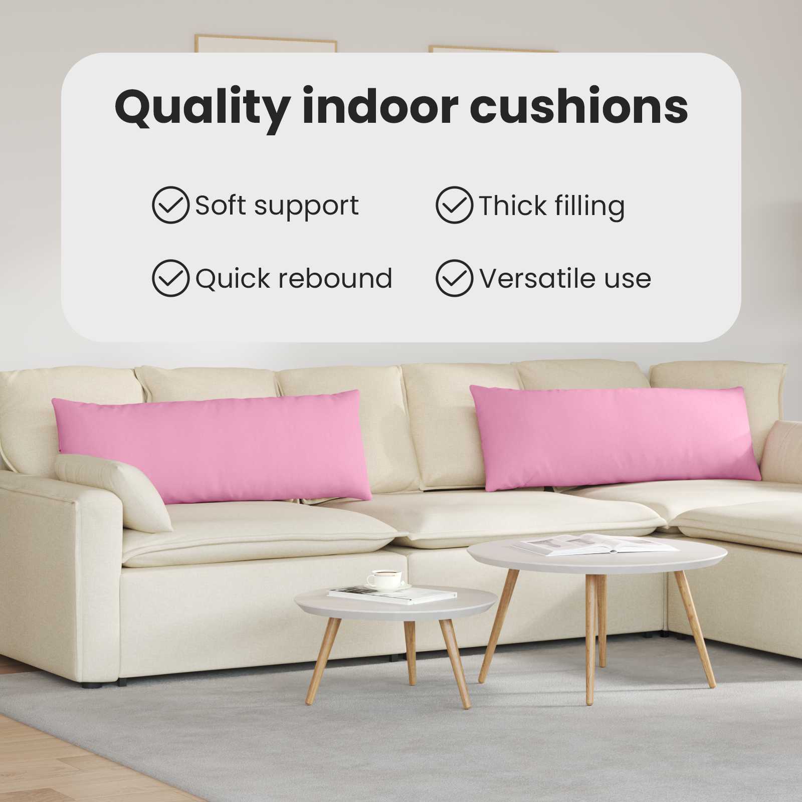 Sofa Pagalvės 2 pcs Rožinė 120 x 40 cm audinys