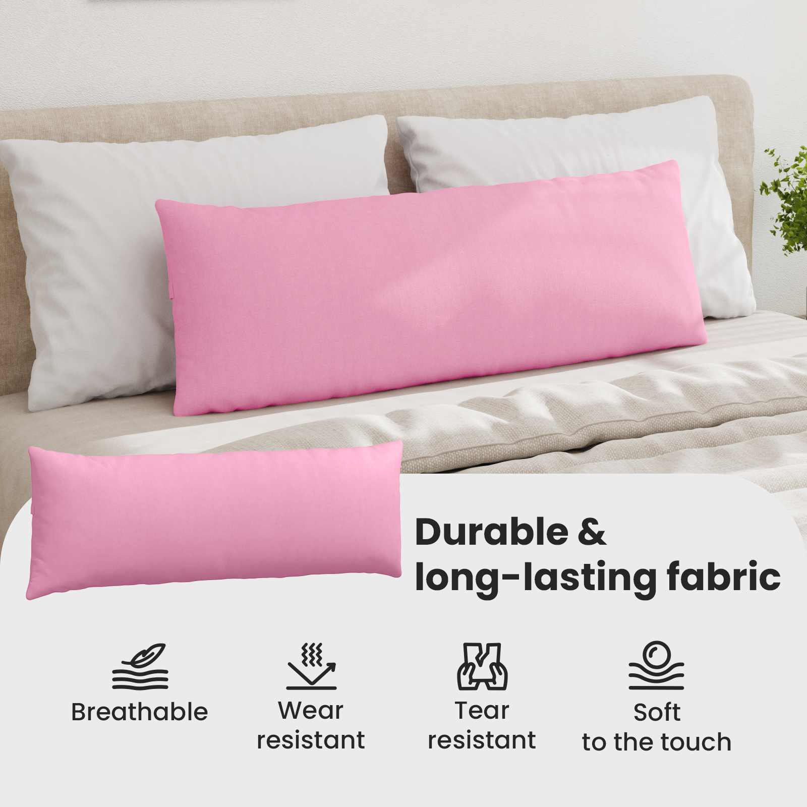 Sofa Pagalvės 2 pcs Rožinė 120 x 40 cm audinys