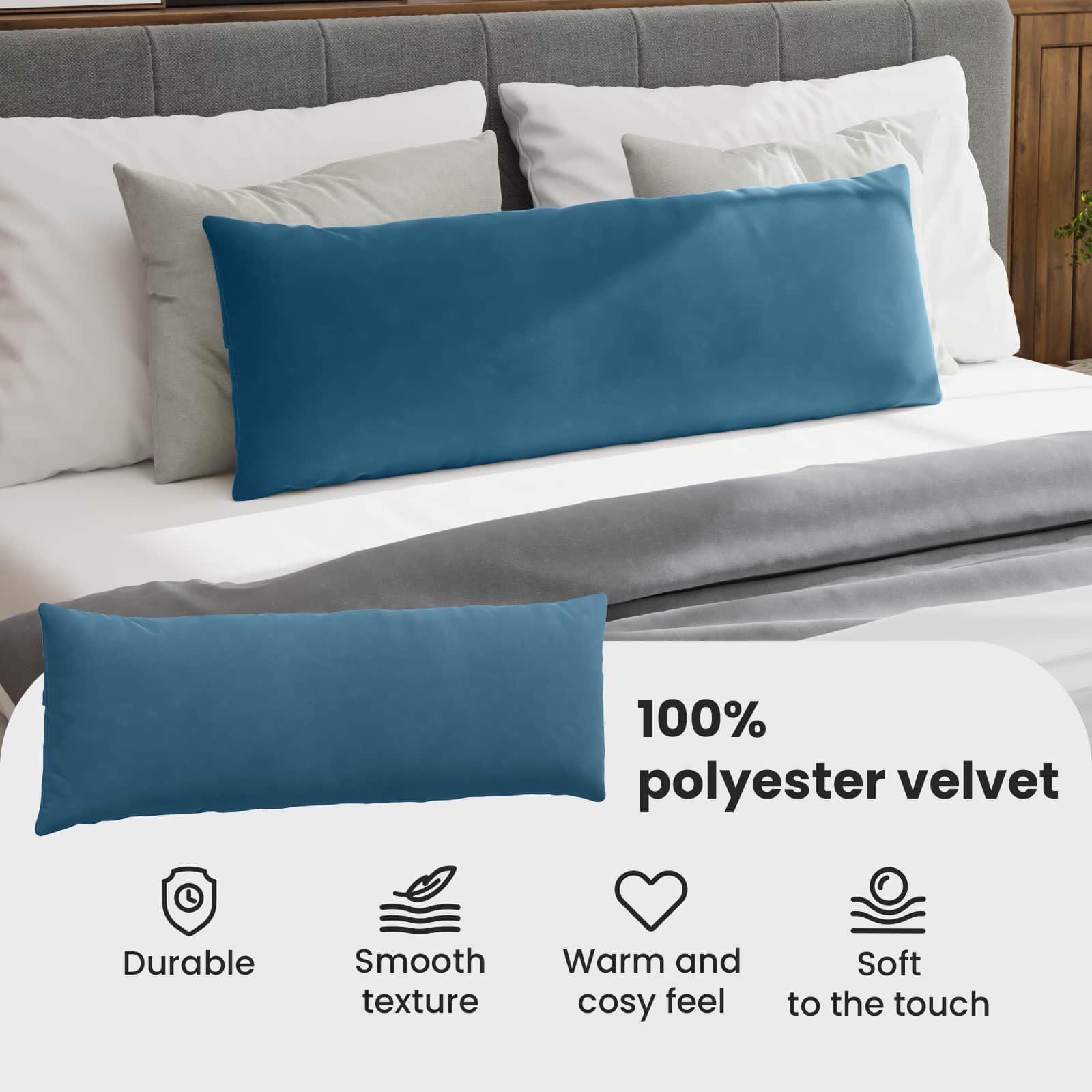 Sofa Pagalvės 2 pcs Mėlyna 120 x 40 cm Kordūrinis audinys