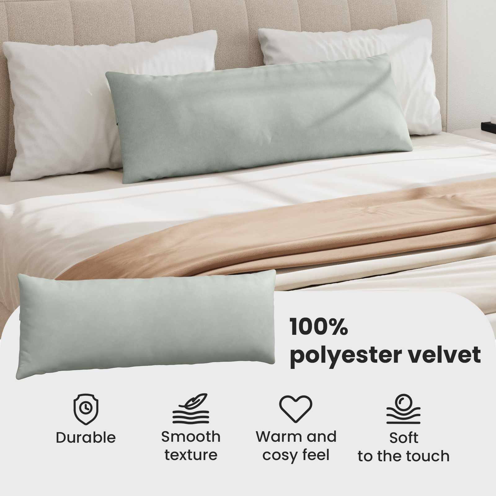Sofa Pagalvės 2 pcs Šviesiai pilka 120 x 40 cm
