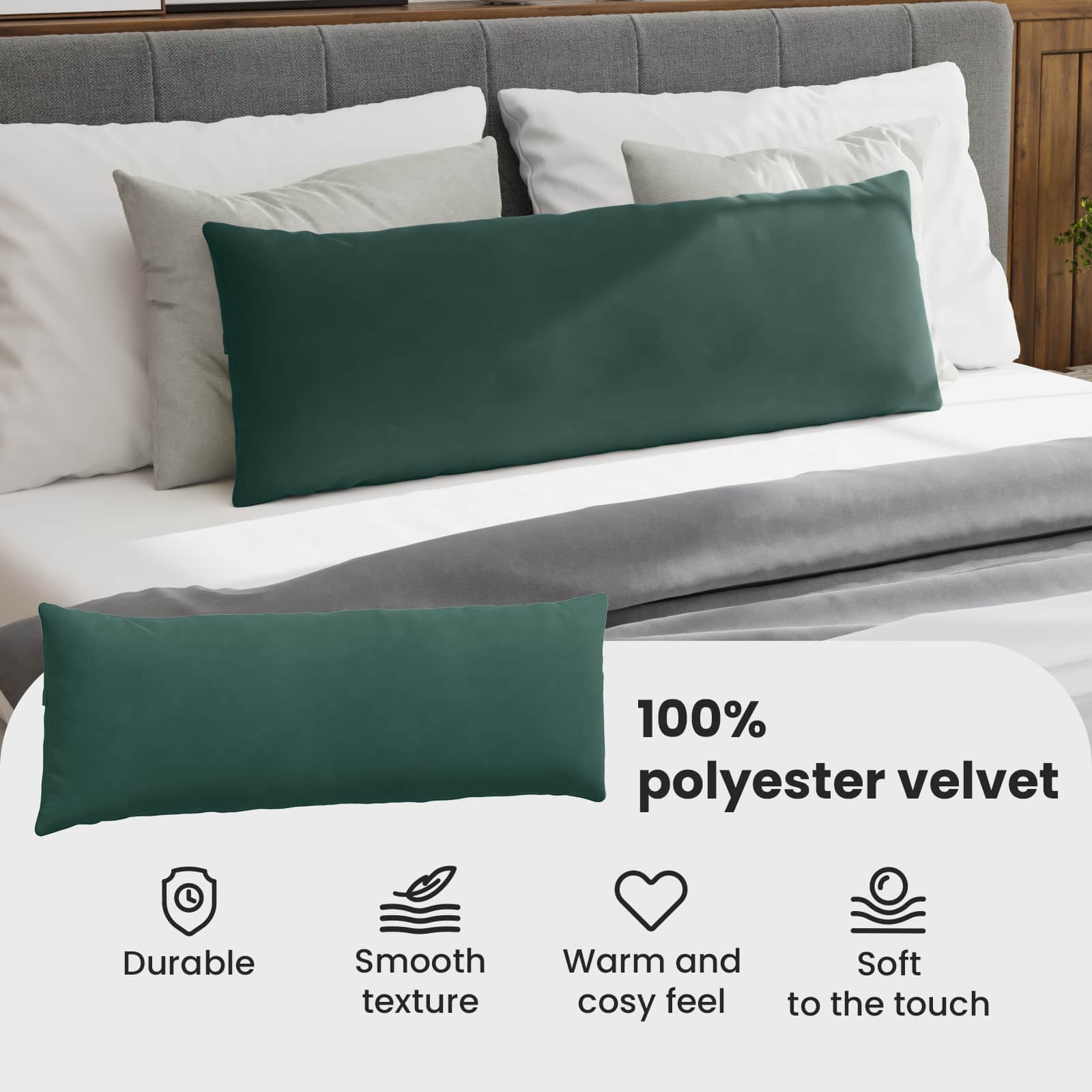 Sofa Pagalvės 2 pcs Tamsiai žalia 120 x 40 cm