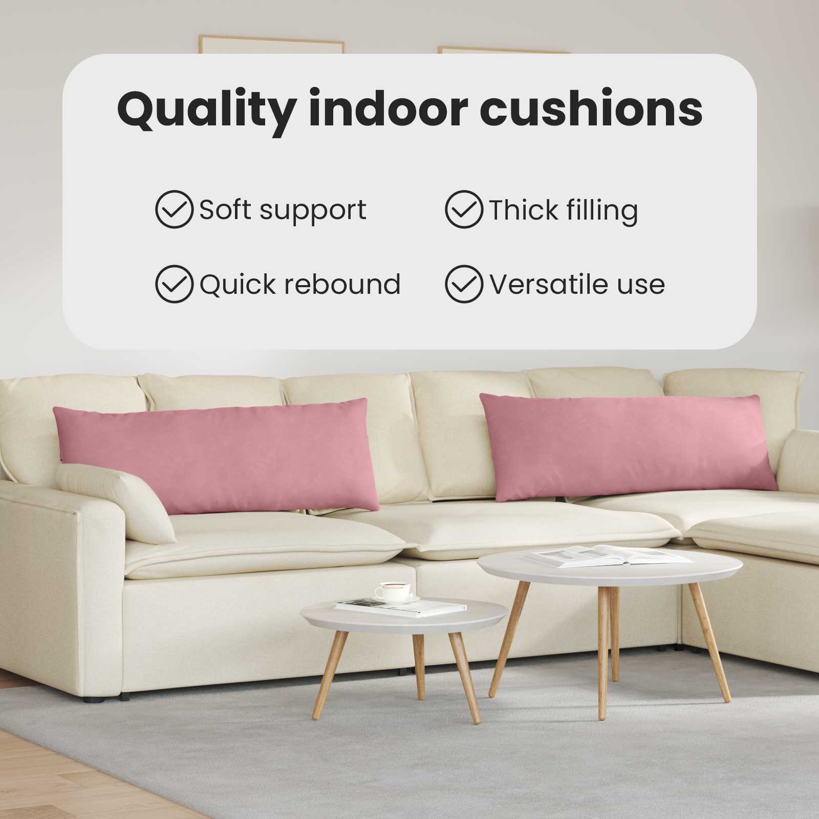 Sofa Cushions 2 pcs Pink 120 x 40 cm Cordura Fabric
