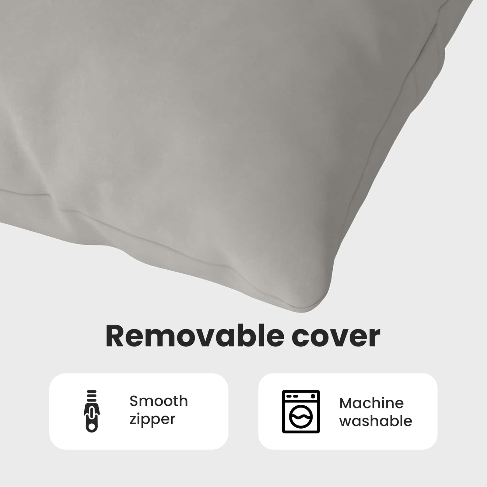 Sofa Pagalvės 2 pcs Šviesiai pilka 120 x 40 cm audinys
