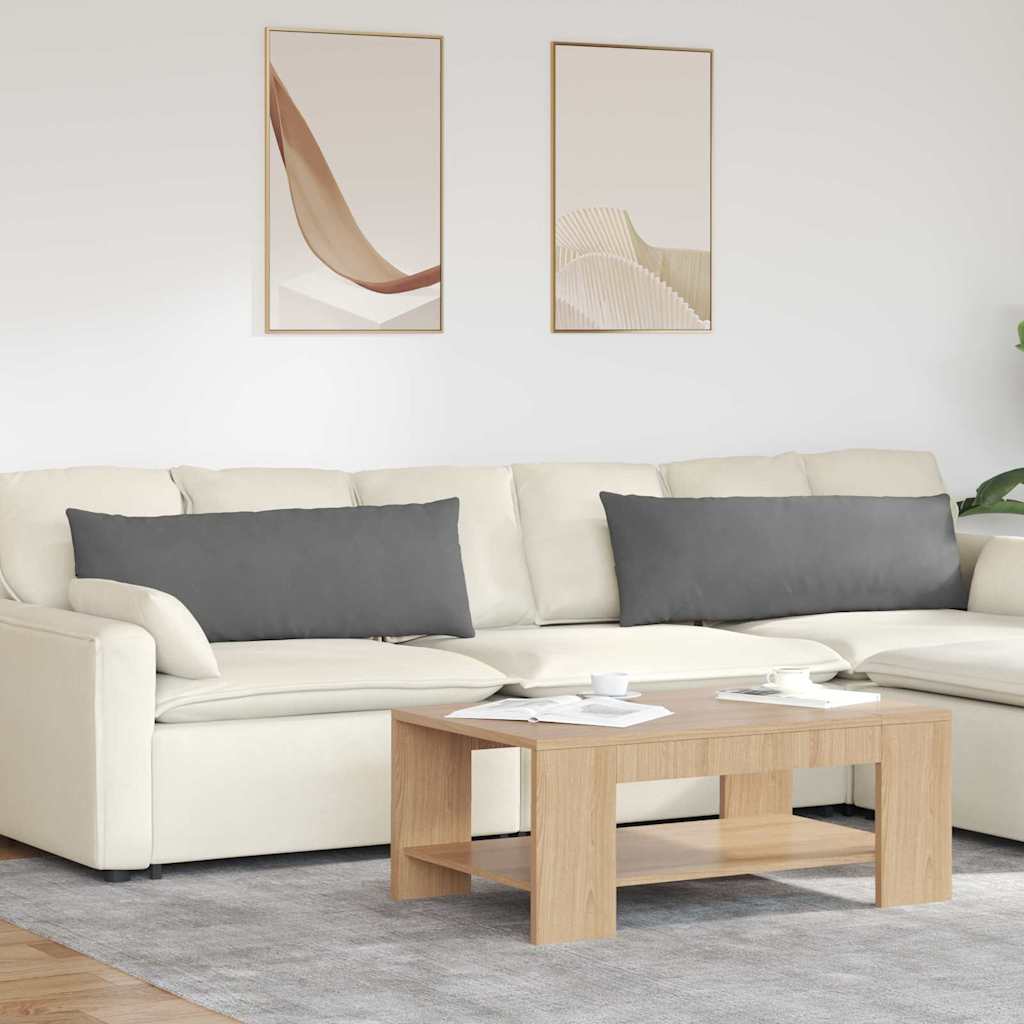 Dīvāna spilveni 2 gab. tumši pelēki 120 x 40 cm audums