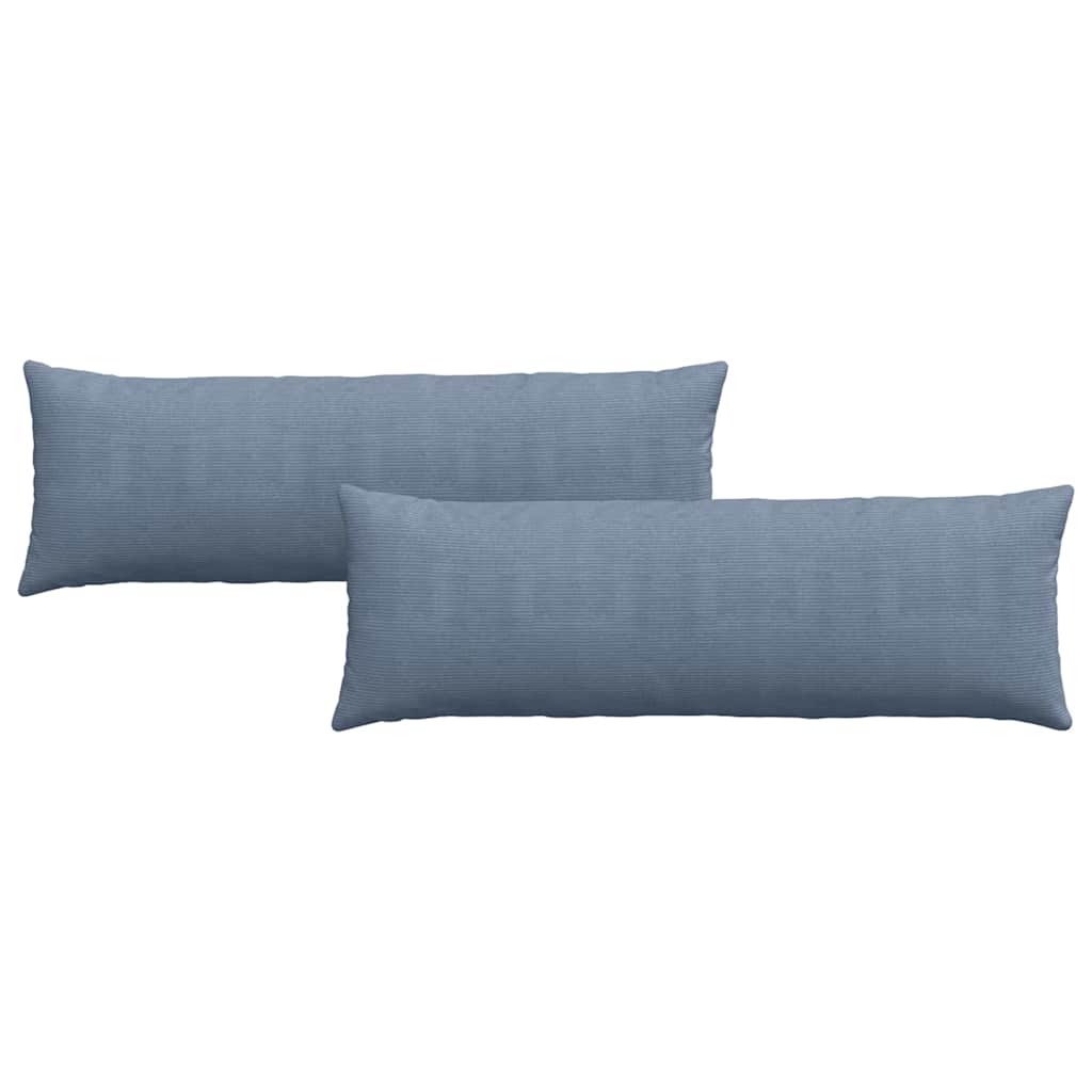 Sofa Pagalvės 2 pcs Mėlyna 120 x 40 cm Kordūrinis audinys