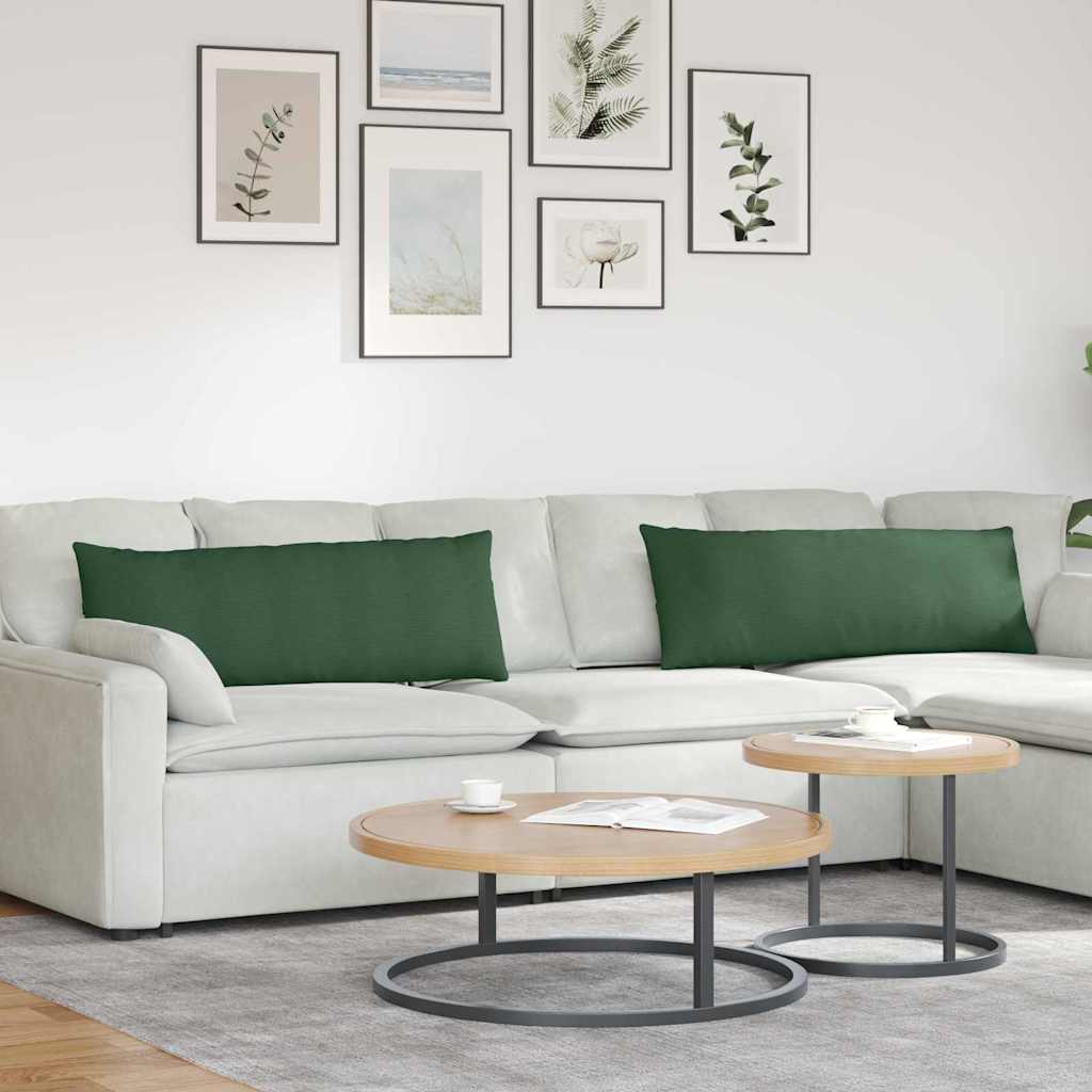 Dīvāna spilveni 2 gab. Tumši zaļš 120 x 40 cm