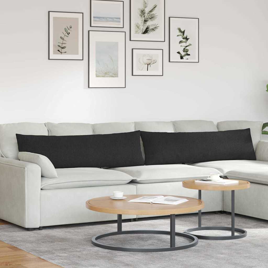Sofa Pagalvės 2 pcs Juoda 145 x 40 cm audinys