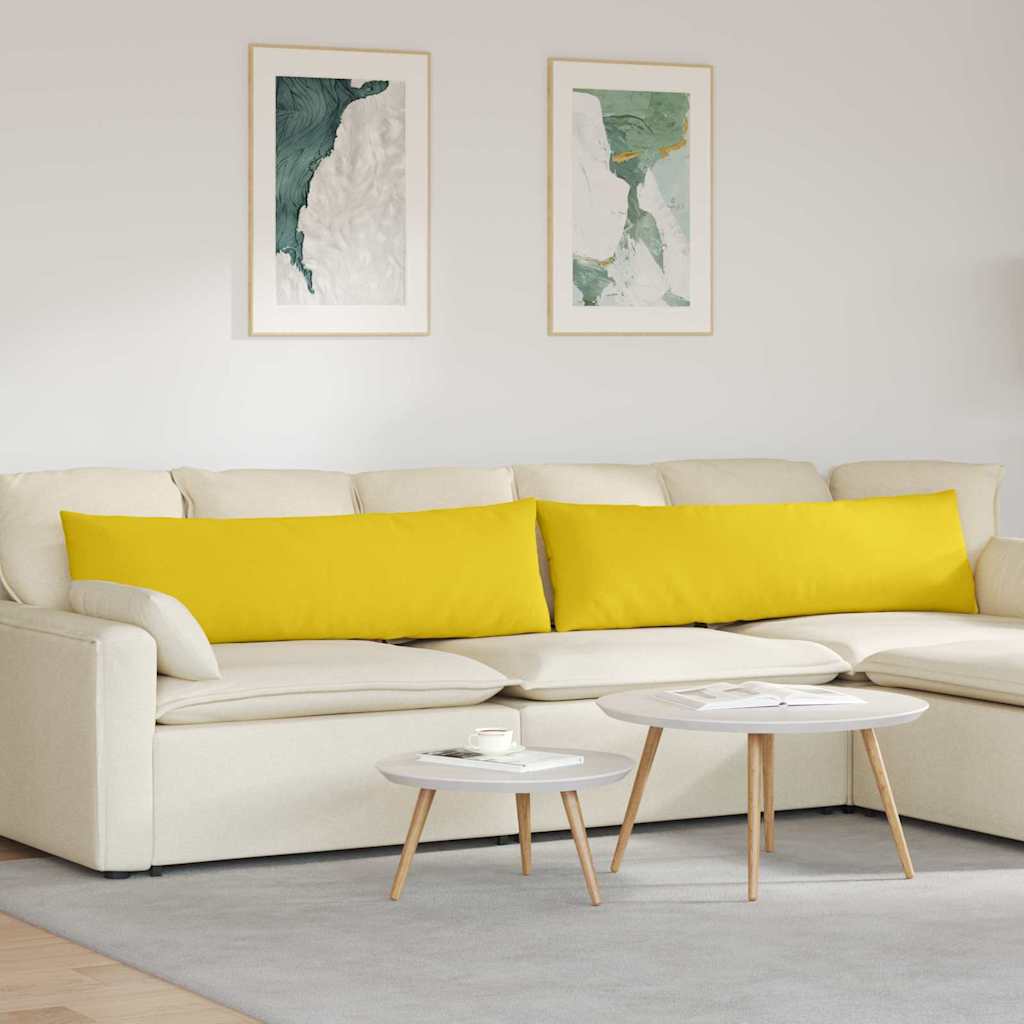 Dīvāna spilveni 2 gab. Gaiši dzelteni 145 x 40 cm audums