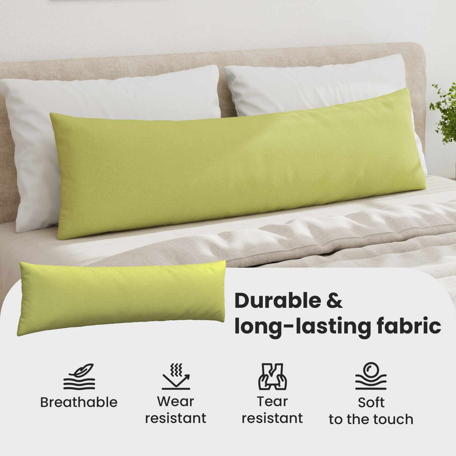 Sofa Pagalvės 2 pcs Šviesiai žalia 145 x 40 cm audinys