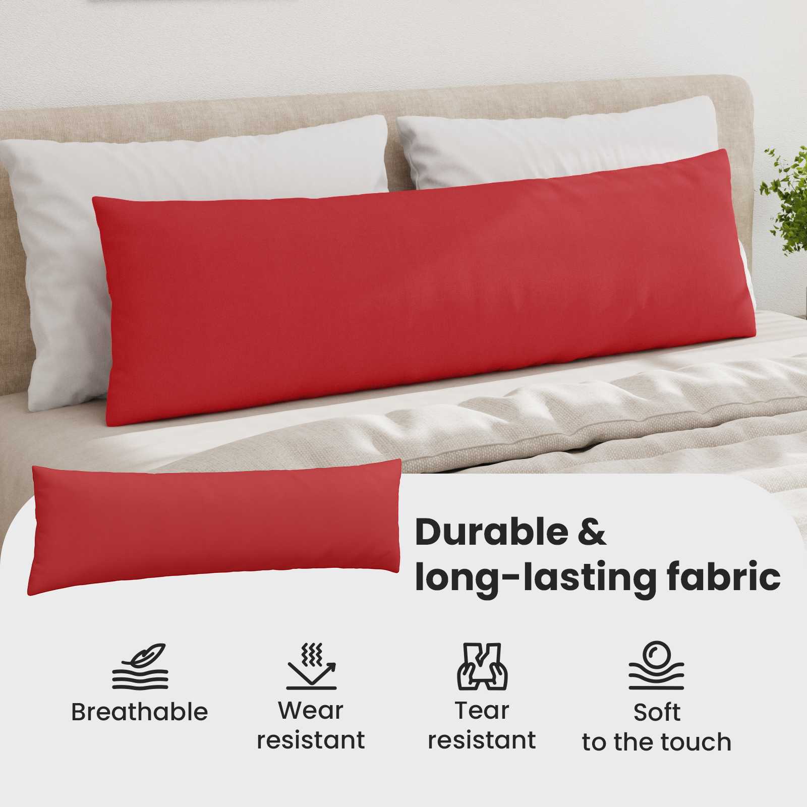 Sofa Pagalvės 2 pcs Raudona 145 x 40 cm audinys
