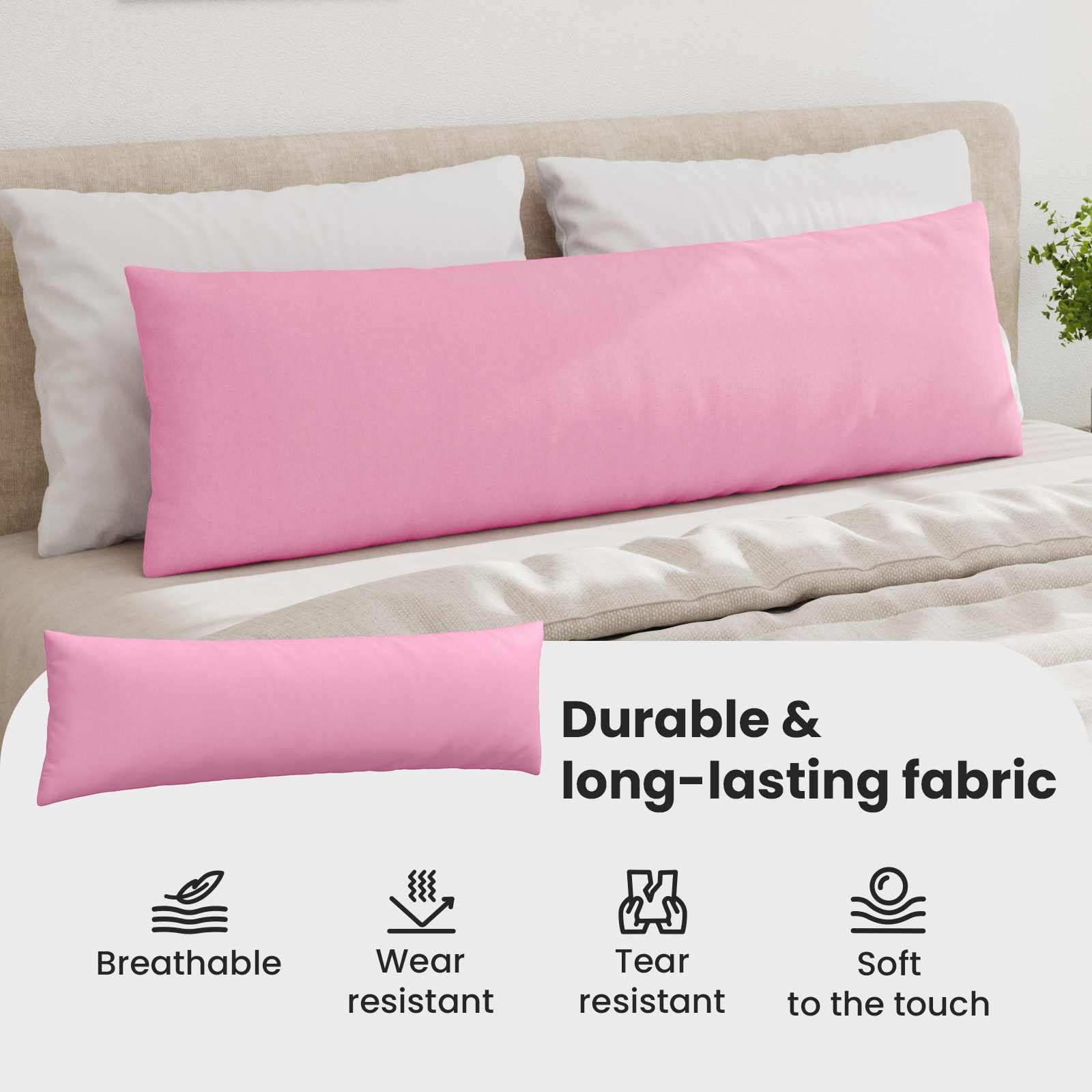 Sofa Pagalvės 2 pcs Rožinė 145 x 40 cm audinys