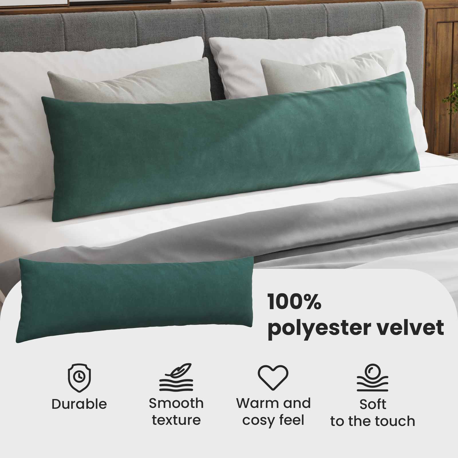 Sofa Cushions 2 pcs Dark green 145 x 40 cm