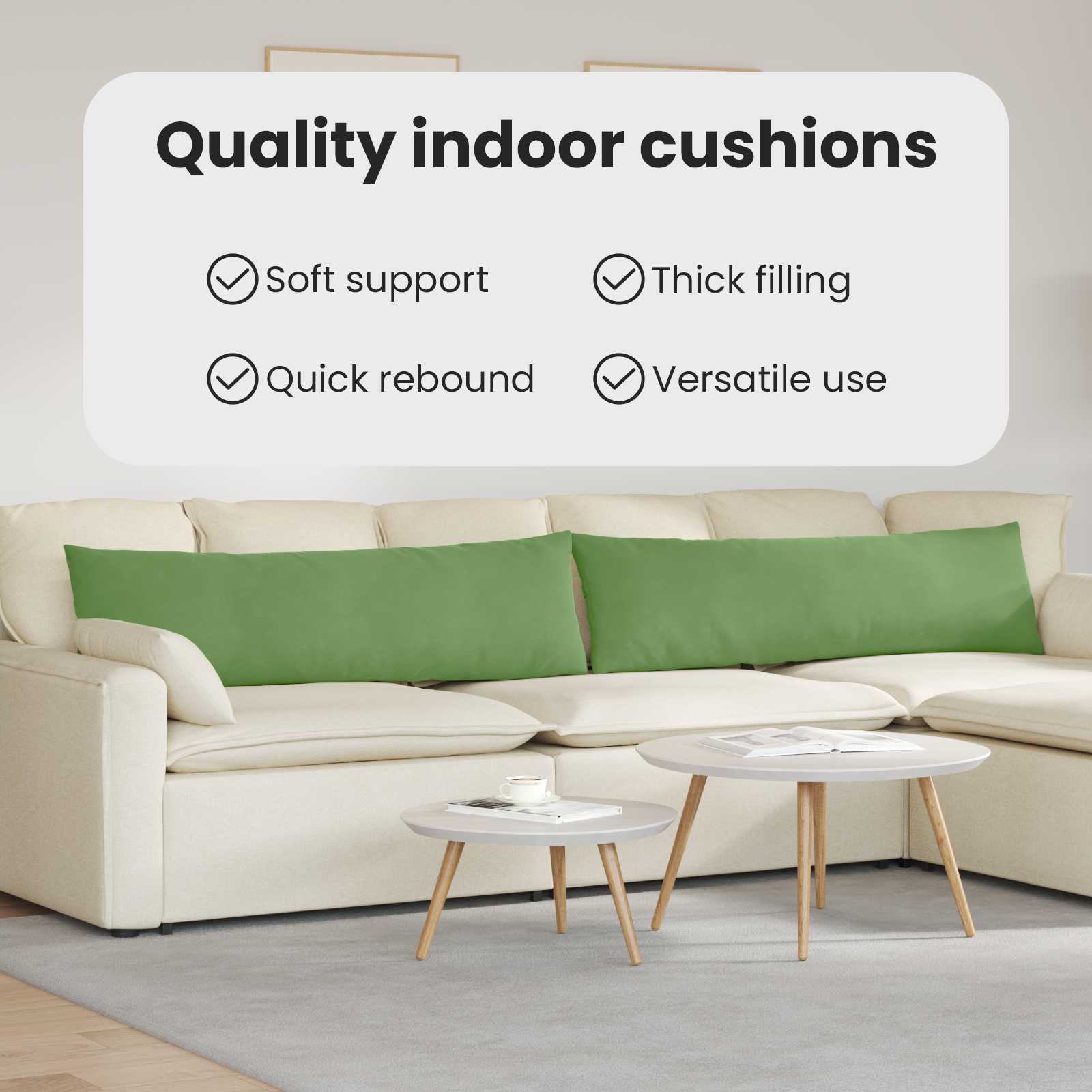 Sofa Pagalvės 2 pcs Šviesiai žalia 145 x 40 cm