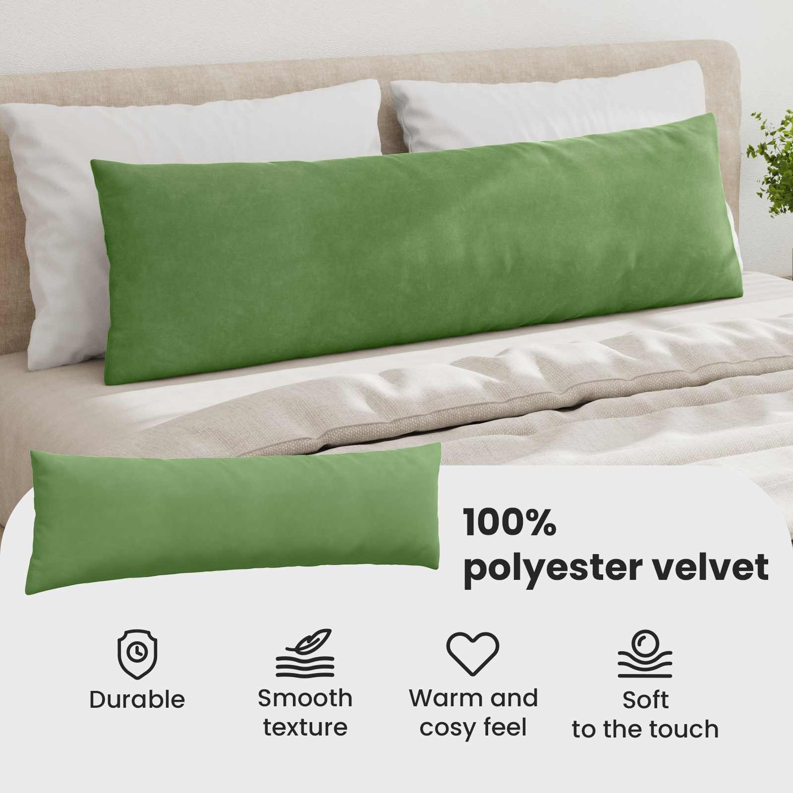Sofa Pagalvės 2 pcs Šviesiai žalia 145 x 40 cm