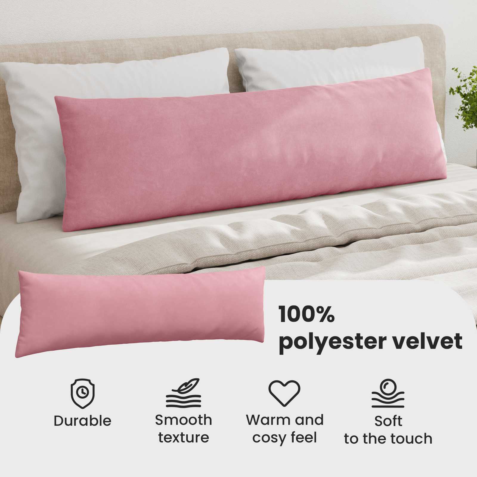 Sofa Pagalvės 2 pcs Rožinė 145 x 40 cm Kordūrinis audinys