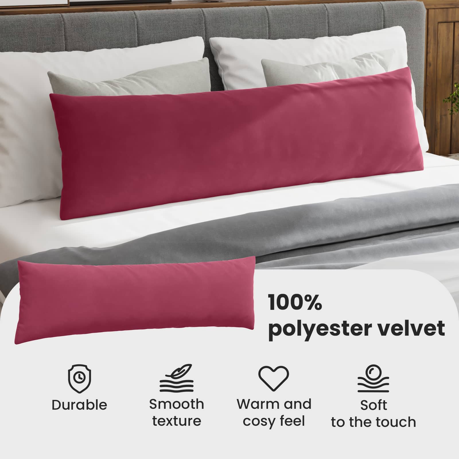 Sofa Pagalvės 2 pcs Vyno raudona 145 x 40 cm Kordūrinis audinys