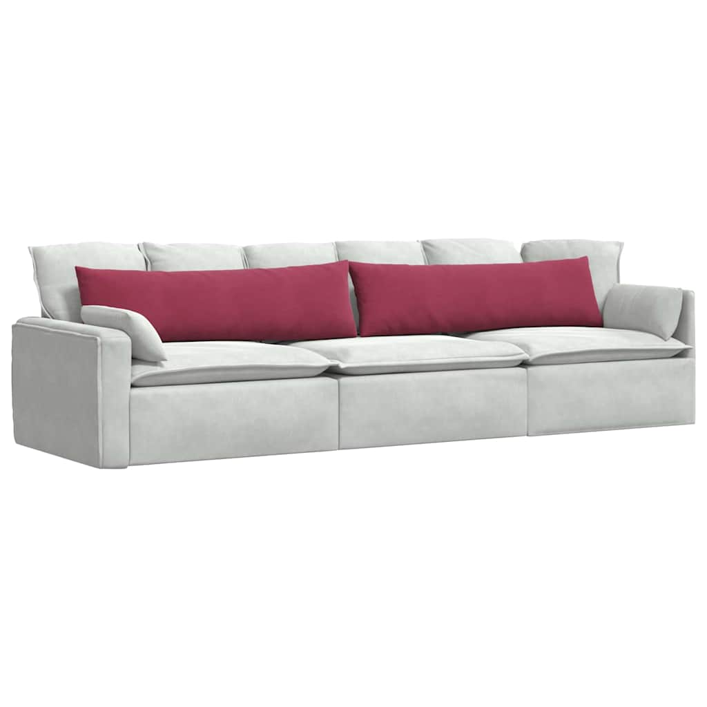 Sofa Pagalvės 2 pcs Vyno raudona 145 x 40 cm Kordūrinis audinys