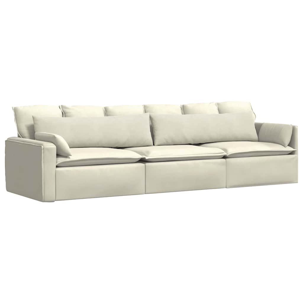 Sofa Pagalvės 2 pcs Kreminė 145 x 40 cm Kordūrinis audinys