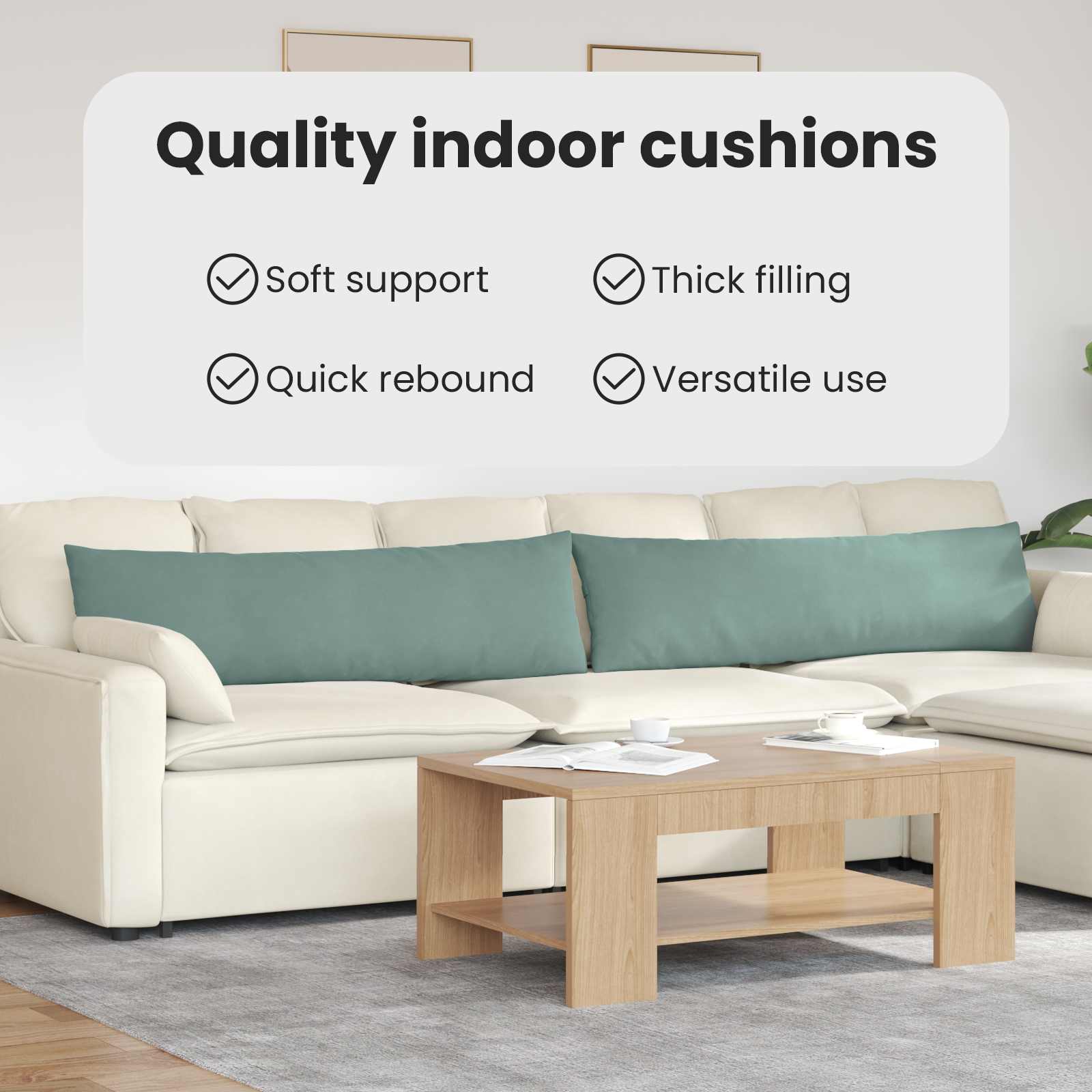 Sofa Pagalvės 2 pcs Jūrinė žalia 145 x 40 cm Kordūrinis audinys