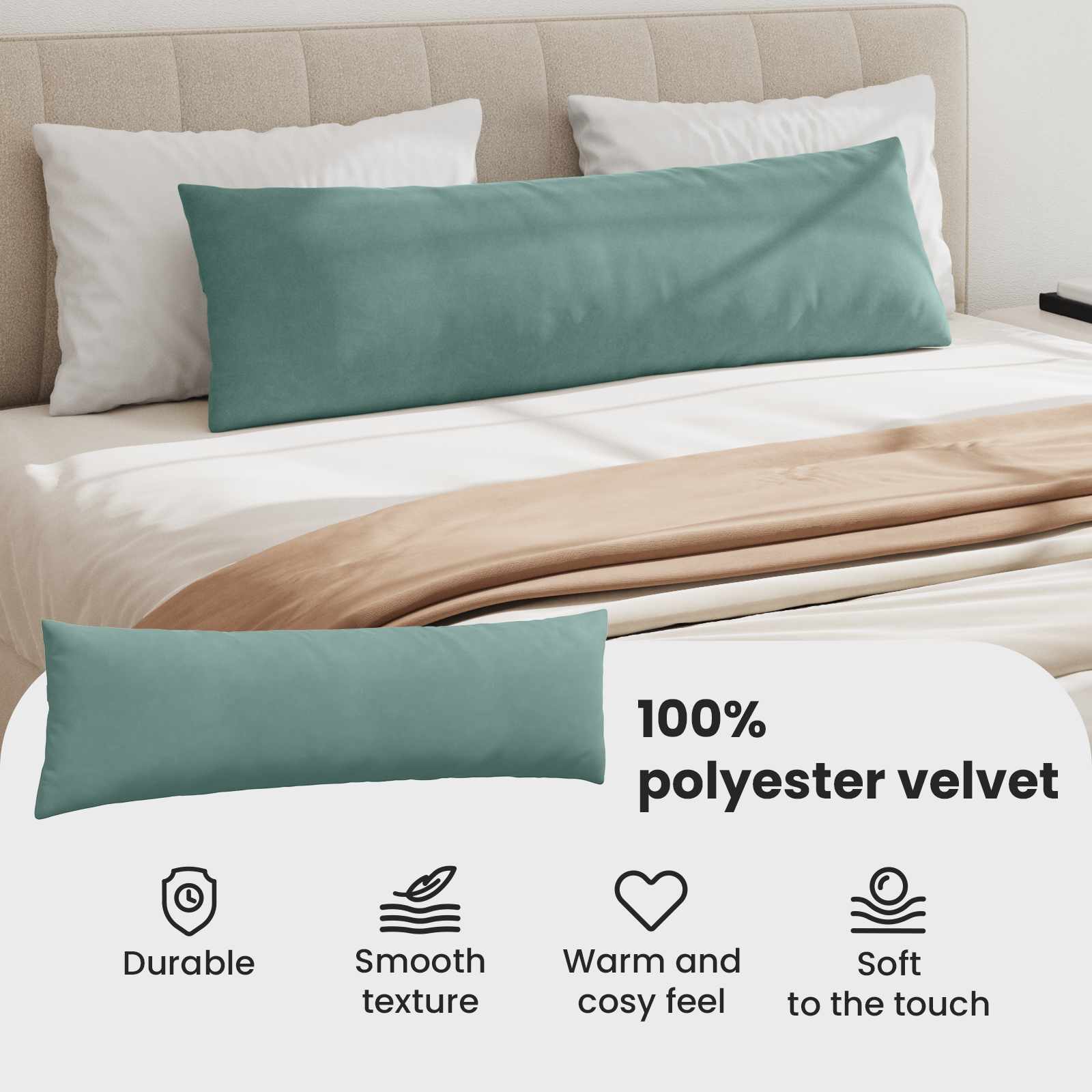 Sofa Pagalvės 2 pcs Jūrinė žalia 145 x 40 cm Kordūrinis audinys