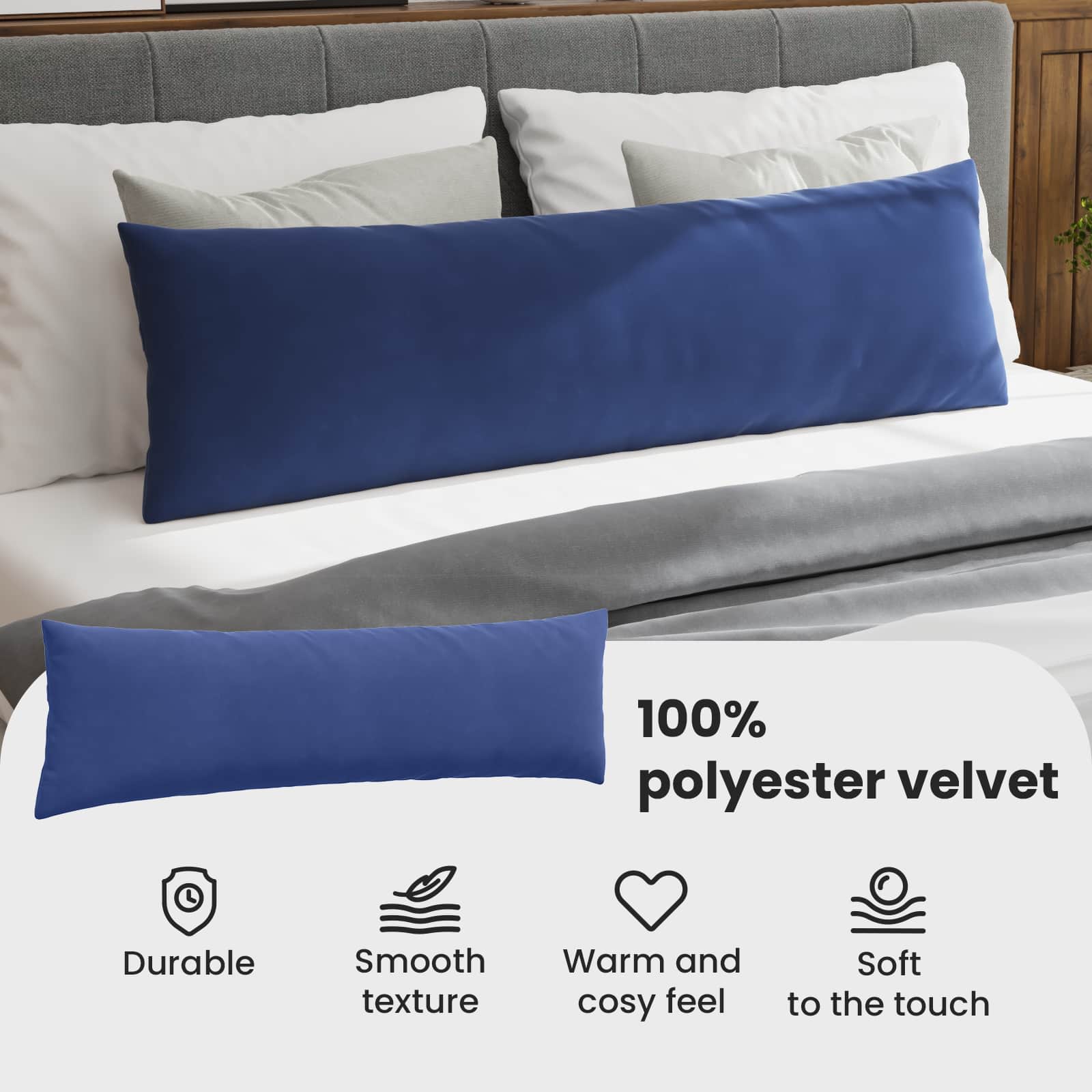 Sofa Cushions 2 pcs Police Blue 145 x 40 cm