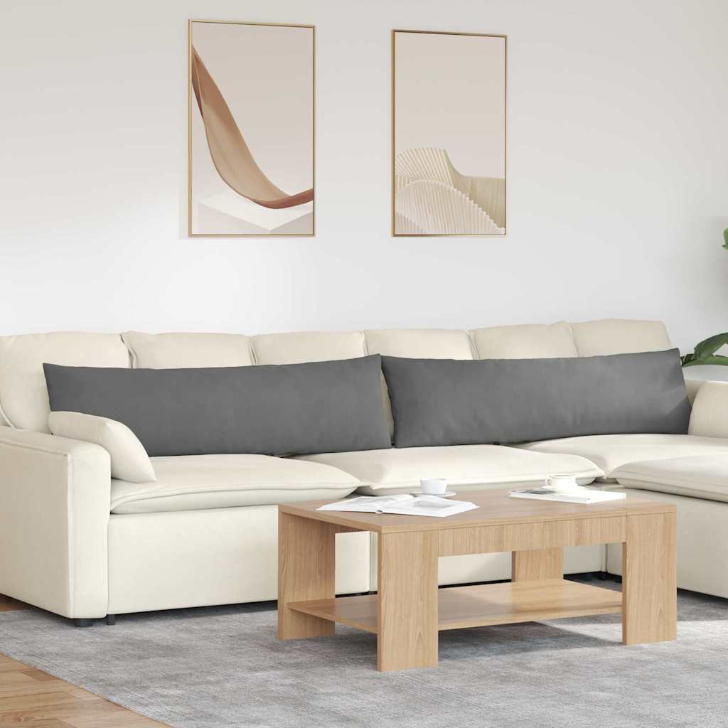 Sofa Pagalvės 2 pcs Tamsiai pilka 145 x 40 cm audinys