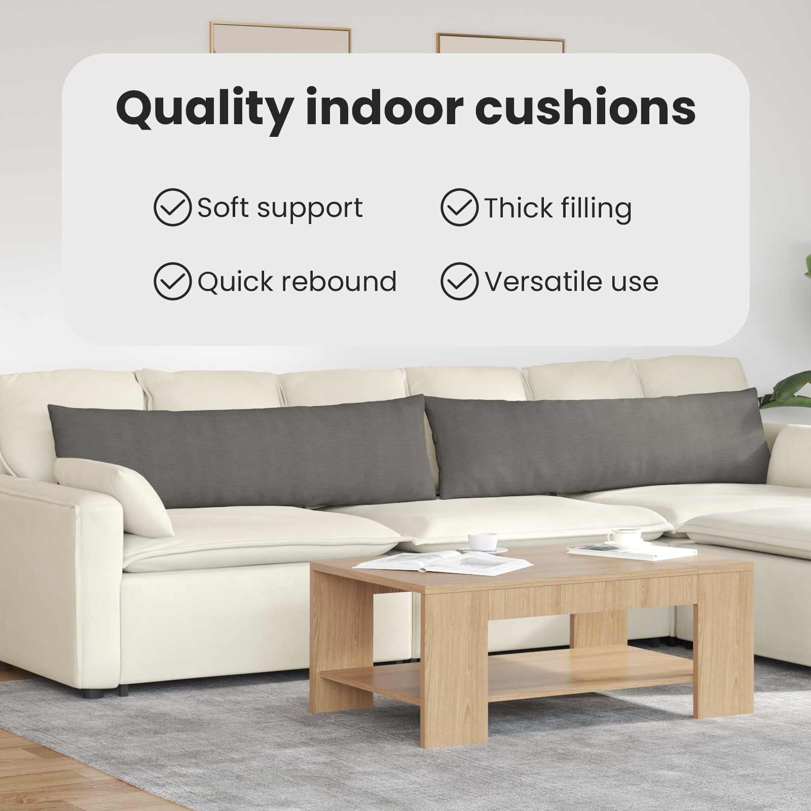 Sofa Pagalvės 2 pcs Šviesiai pilka 145 x 40 cm