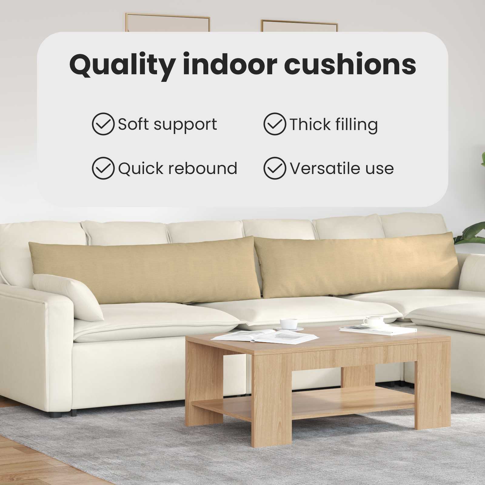 Sofa Pagalvės 2 pcs Pilkai žalia 145 x 40 cm Kordūrinis audinys