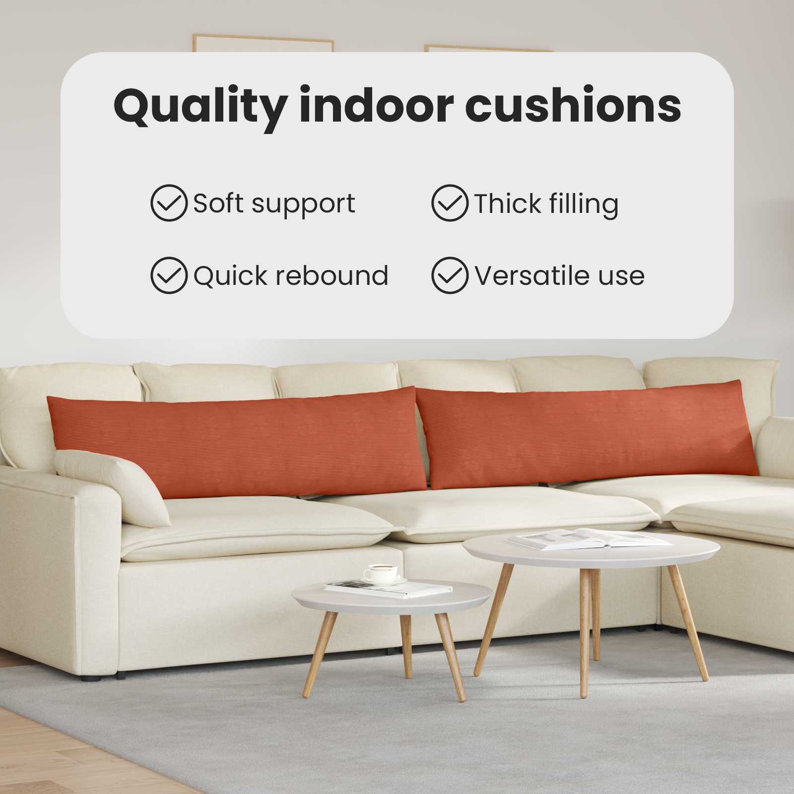 Sofa Pagalvės 2 pcs Raudona oranžinė 145 x 40 cm