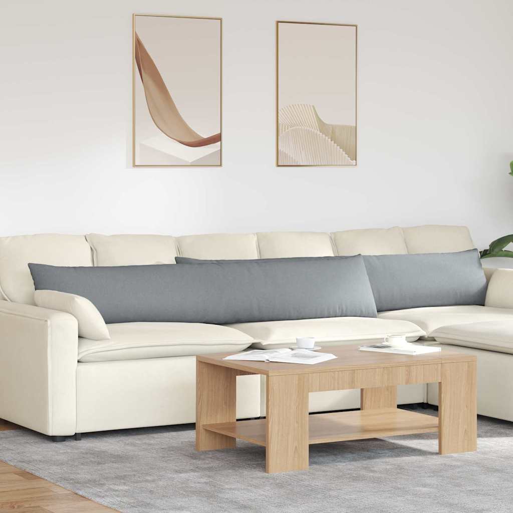 Sofa Pillows 2 pcs Light grey 200 x 40 cm fabric