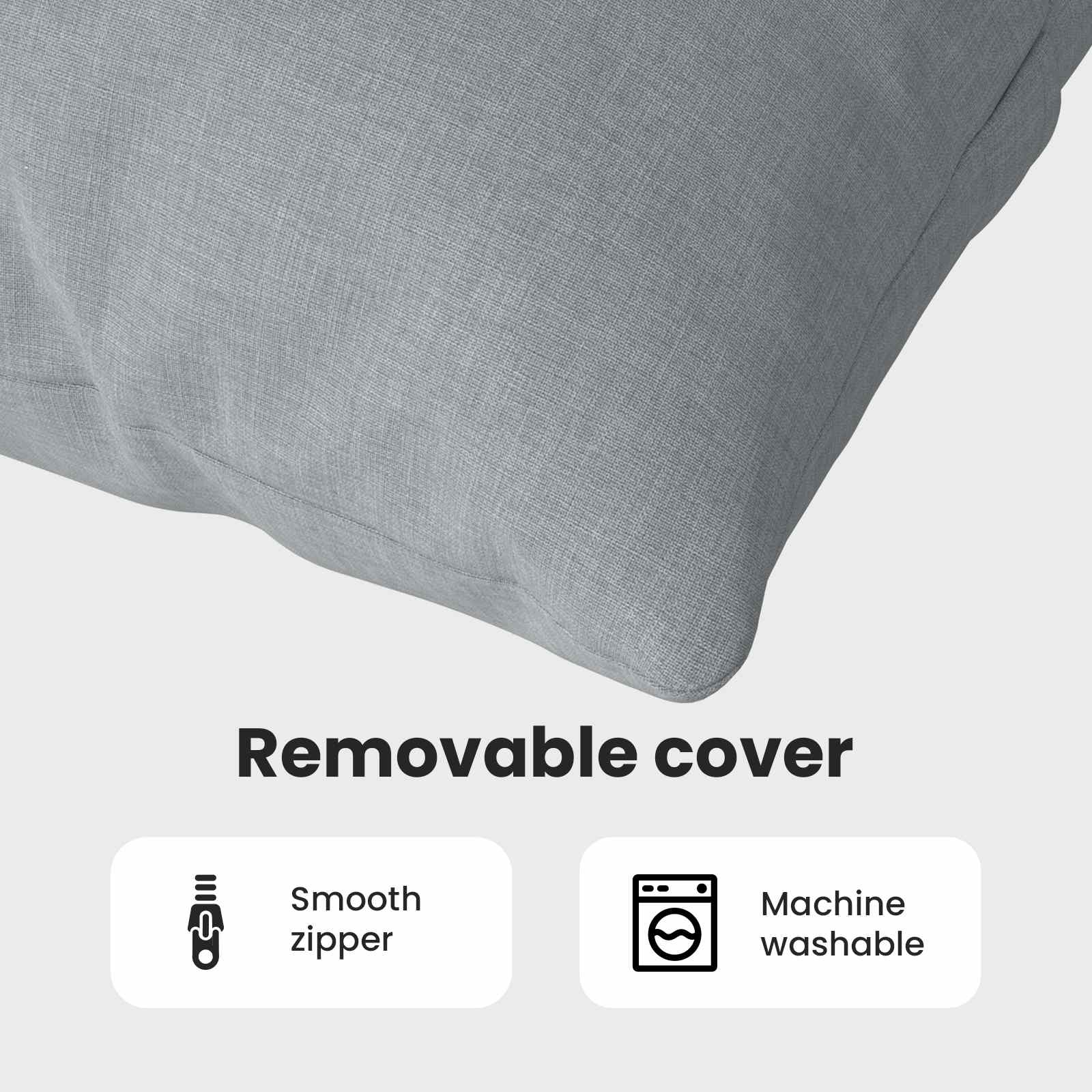 Sofa Pagalvės 2 pcs Šviesiai pilka 200 x 40 cm audinys
