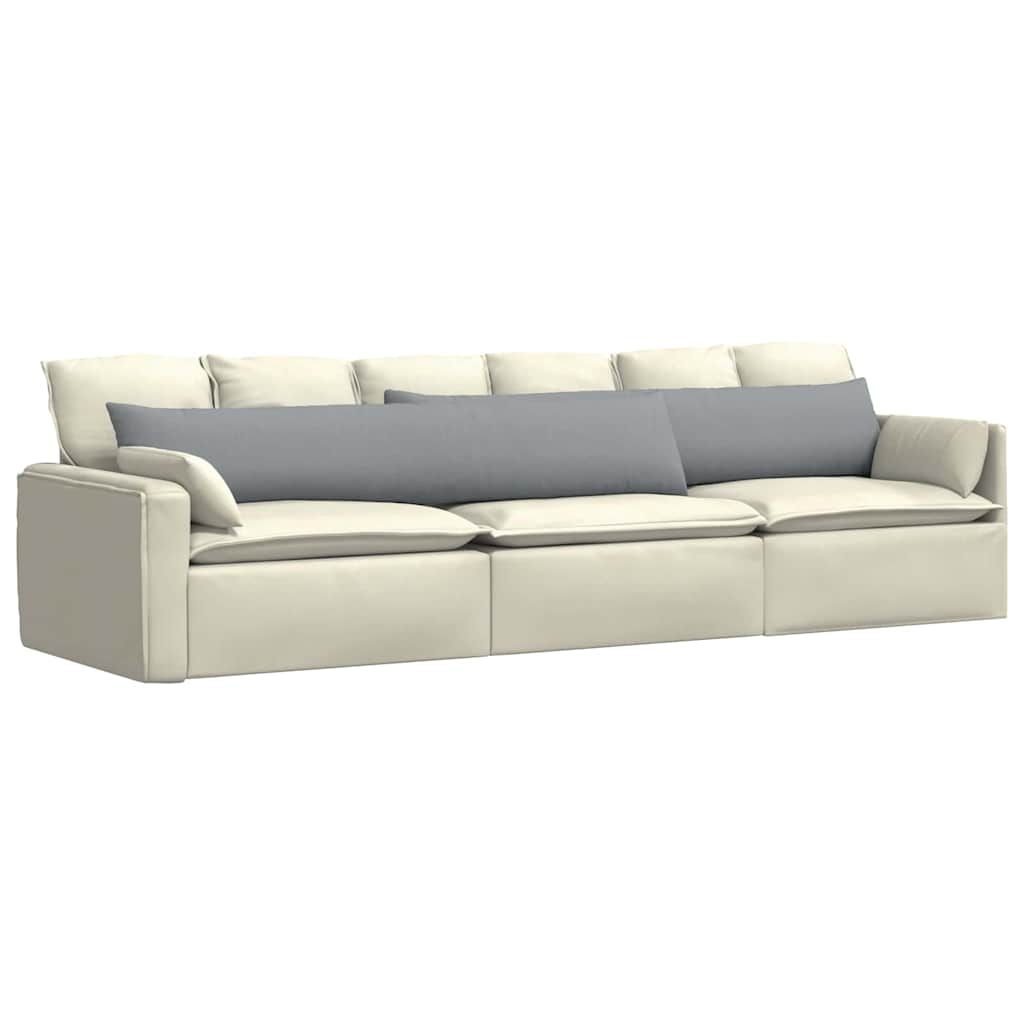 Sofa Pillows 2 pcs Light grey 200 x 40 cm fabric